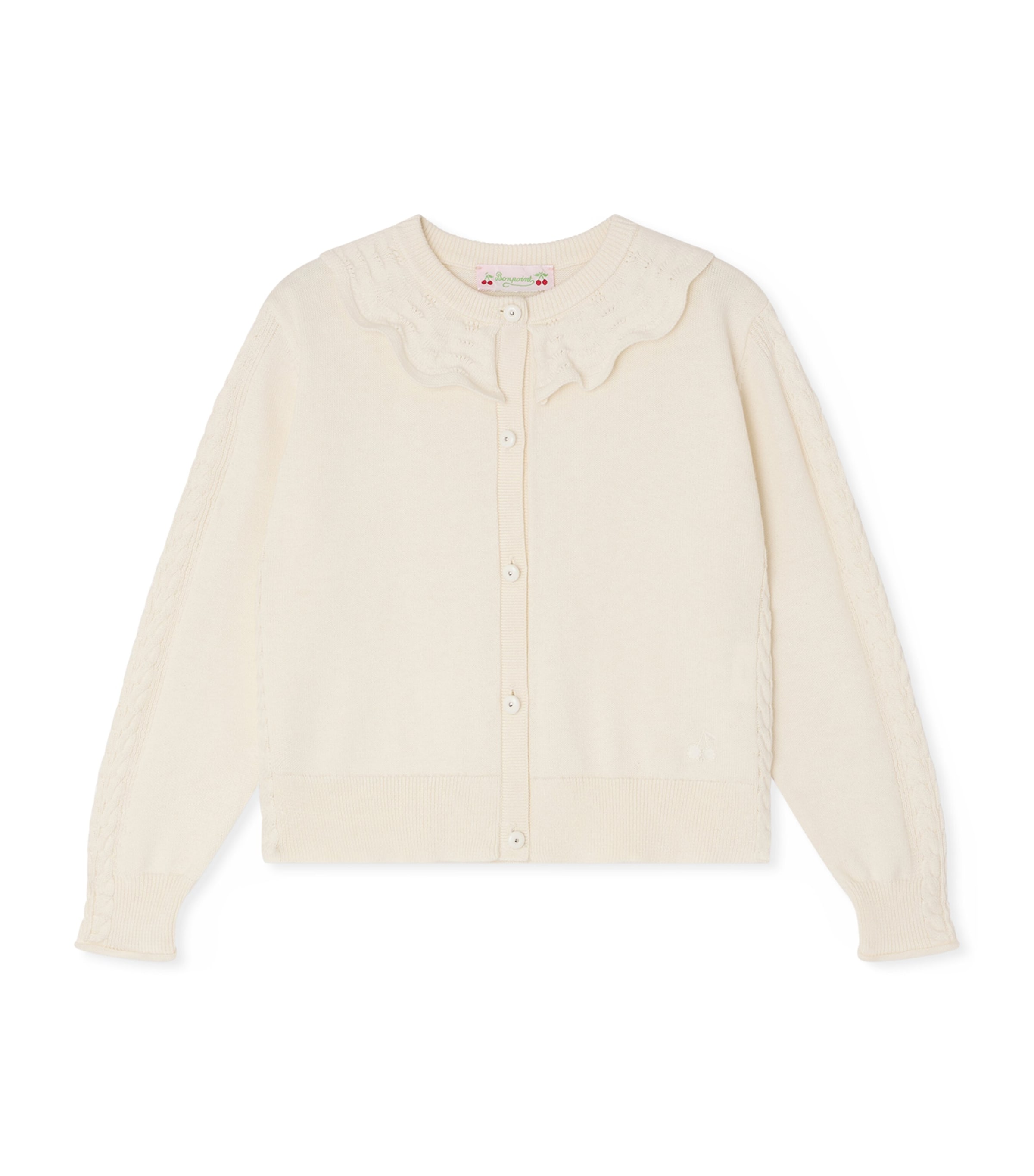 Bonpoint Cotton Lueur Cardigan (10-14 Years) Craie Image 1