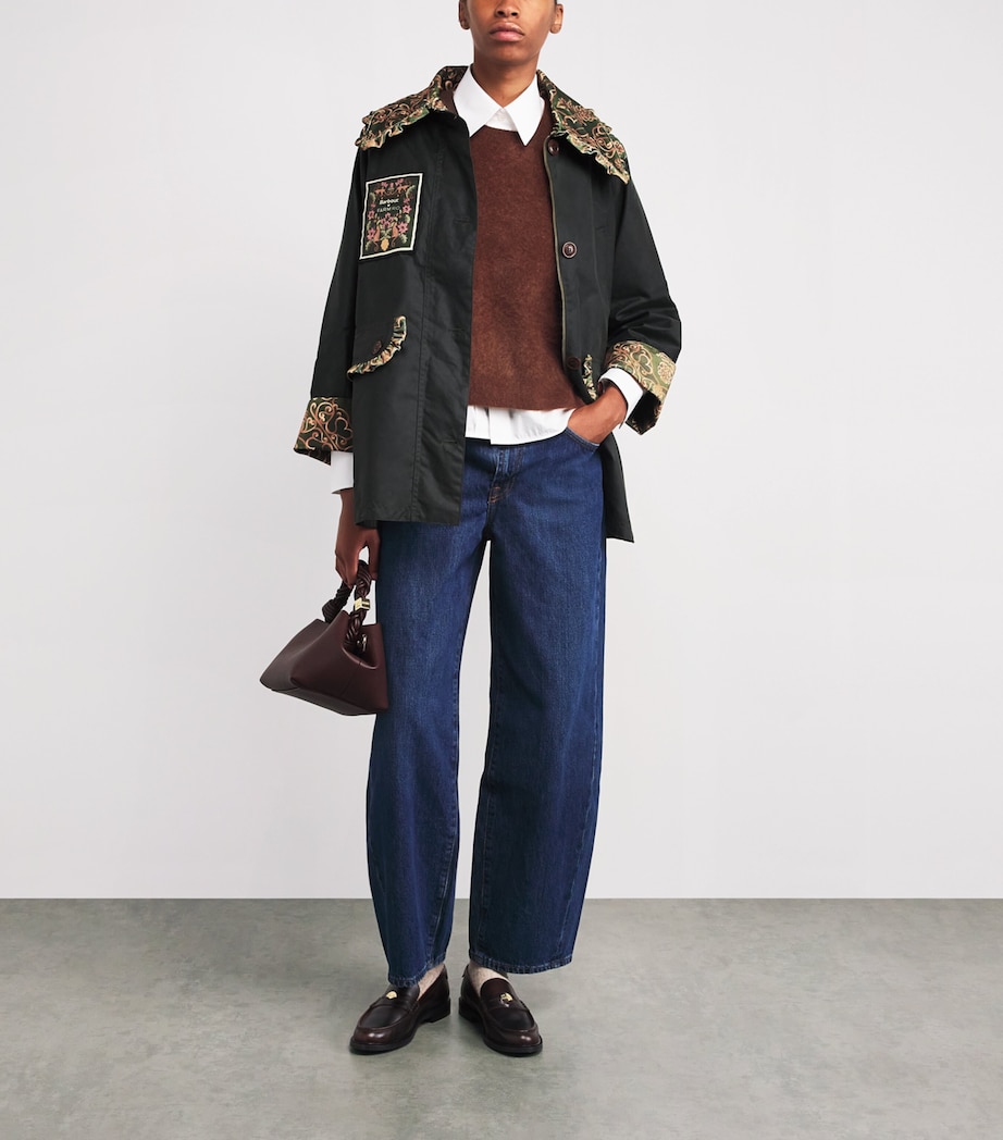 x FARM Rio Waxed Cotton Maria-Clara Jacket FRN/GREEN HEART PRNT Image 2