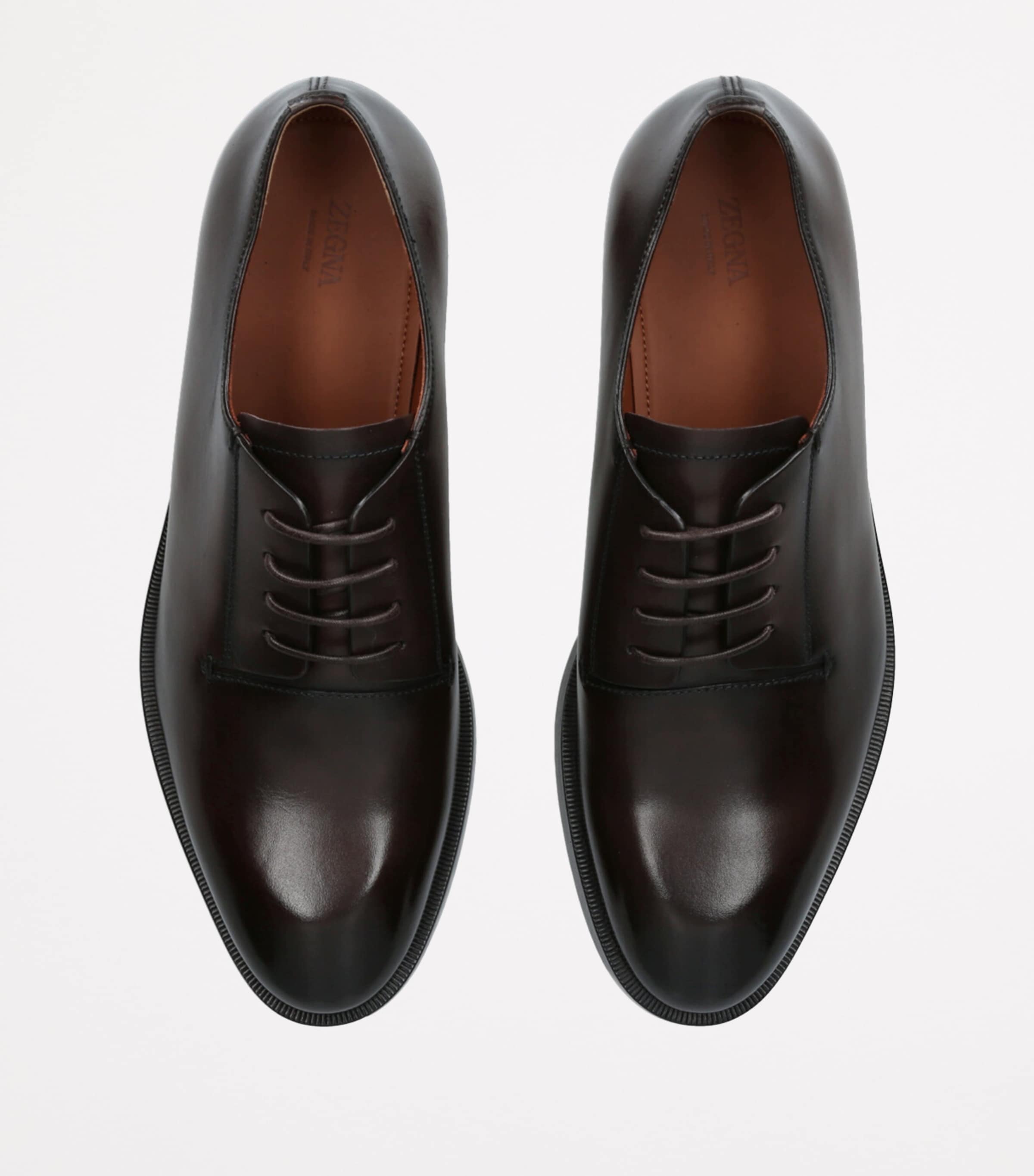 Leather Torino Derby Shoes DARK BROWN Image 4