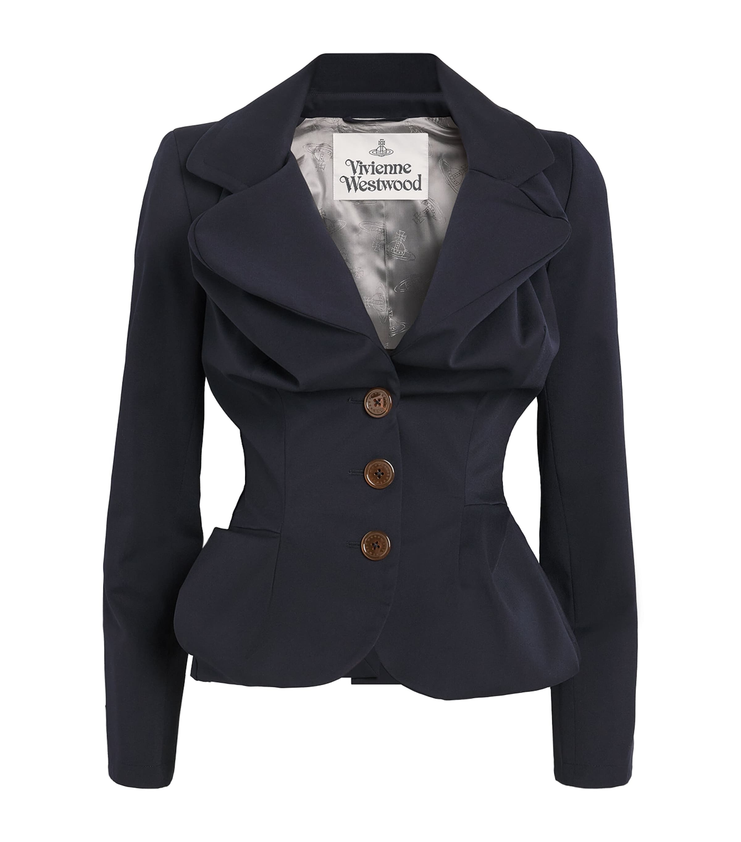Vivienne Westwood Tailored Jacket With Buttoned Back Vent In Blue