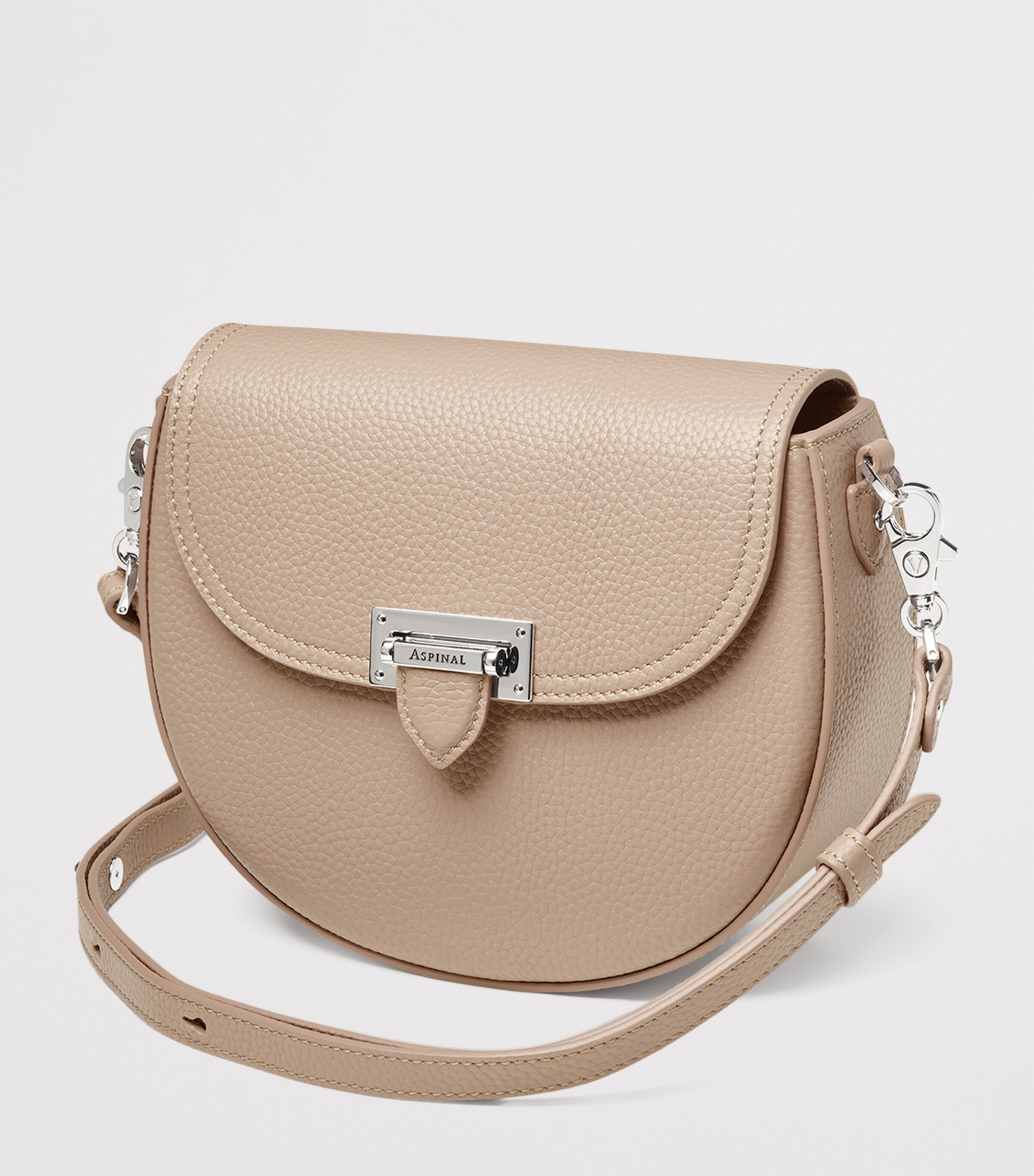 Aspinal Of London Leather Portobello Cross-Body Bag Taupe Image 2