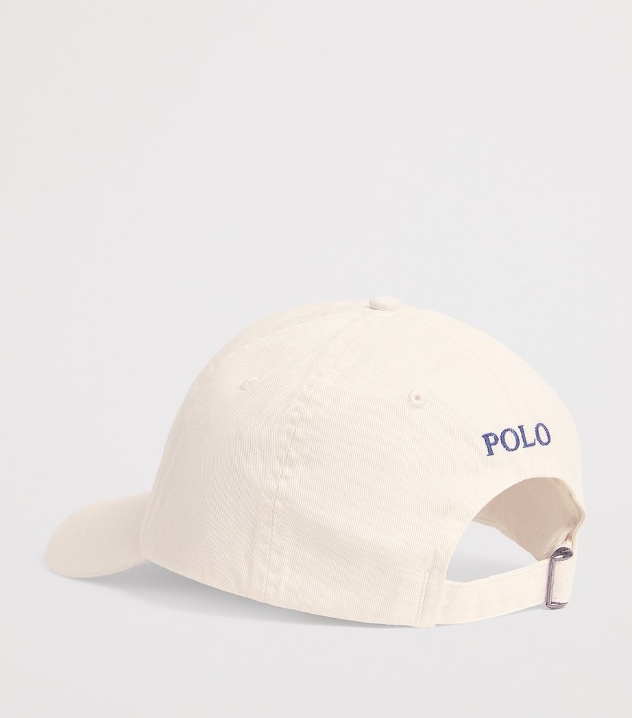 Cotton Polo Pony Baseball Cap PALE CREAM Image 3