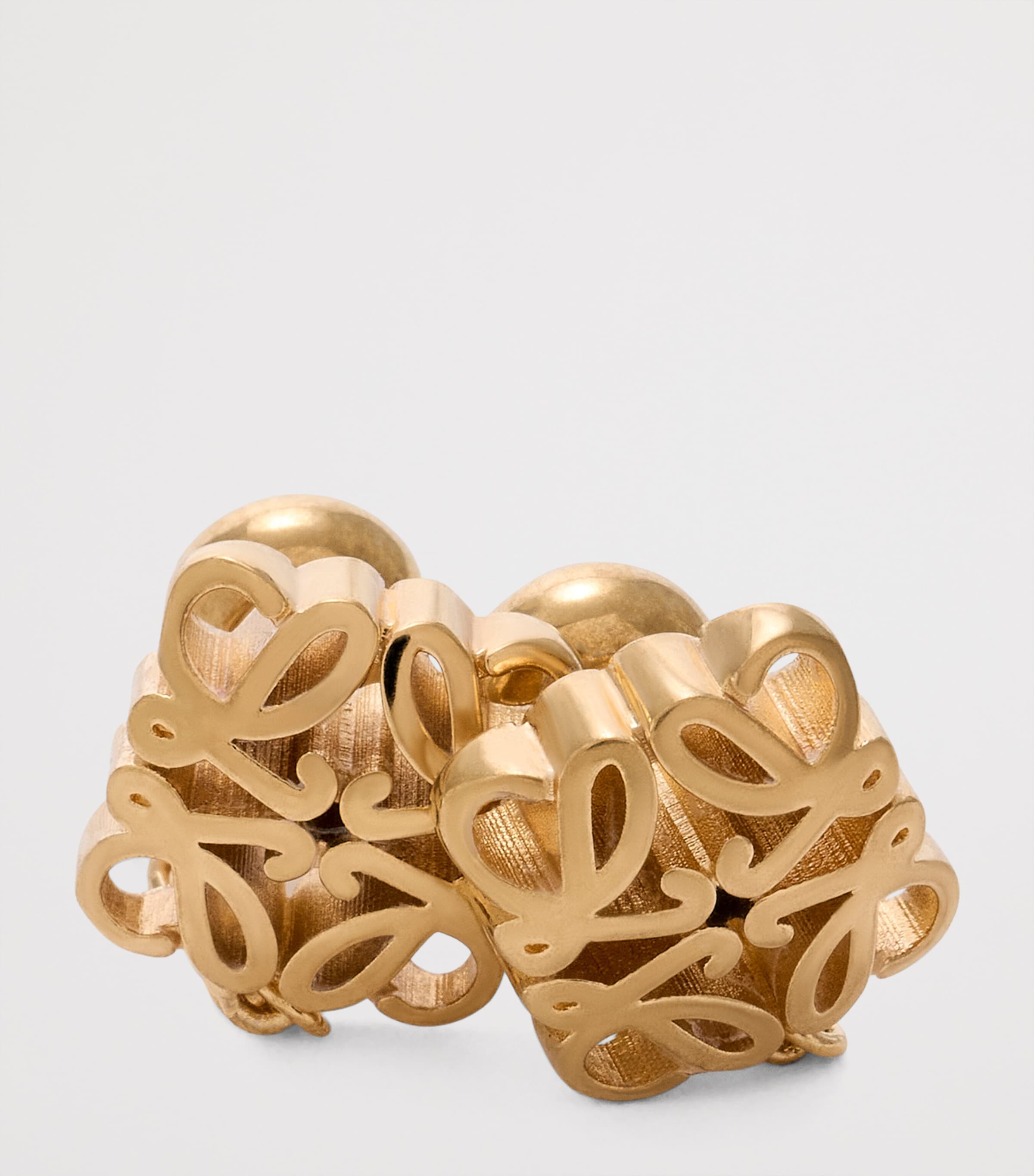 LOEWE Bombé Anagram Chain Stud Earrings Gold Image 2