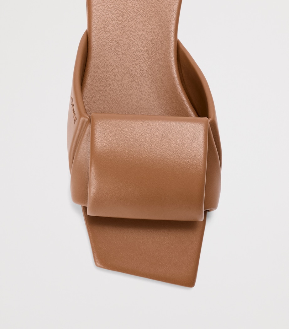 LOEWE Leather Origami Slides Mocha Image 5