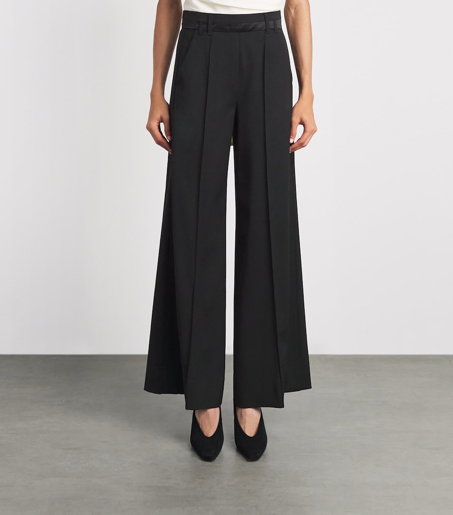 ME+EM Womens Wide-Leg Tux Trouser Black Image 4