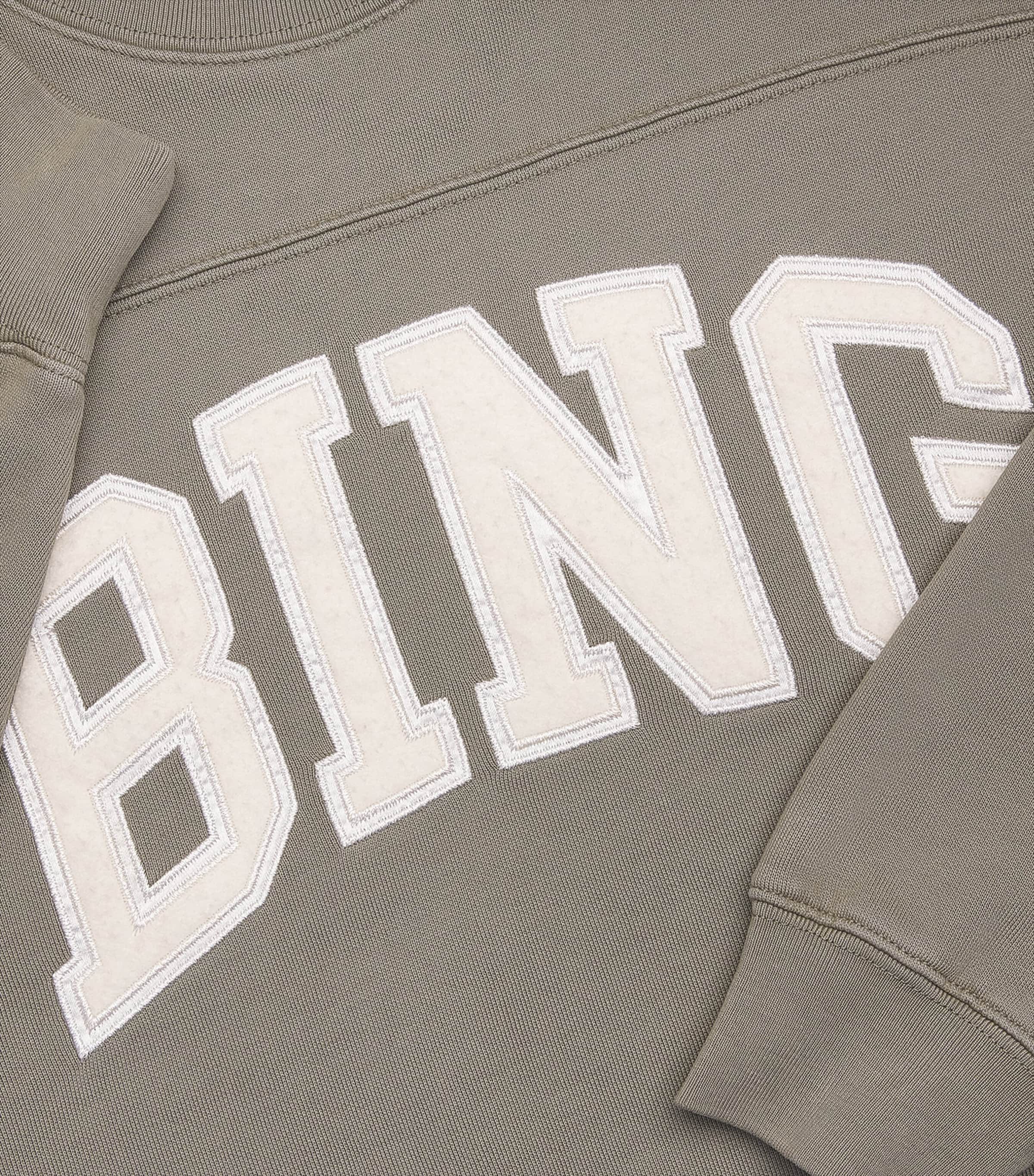 ANINE BING Womens Cotton Trenton Logo Sweatshirt Washed Olive Image 6