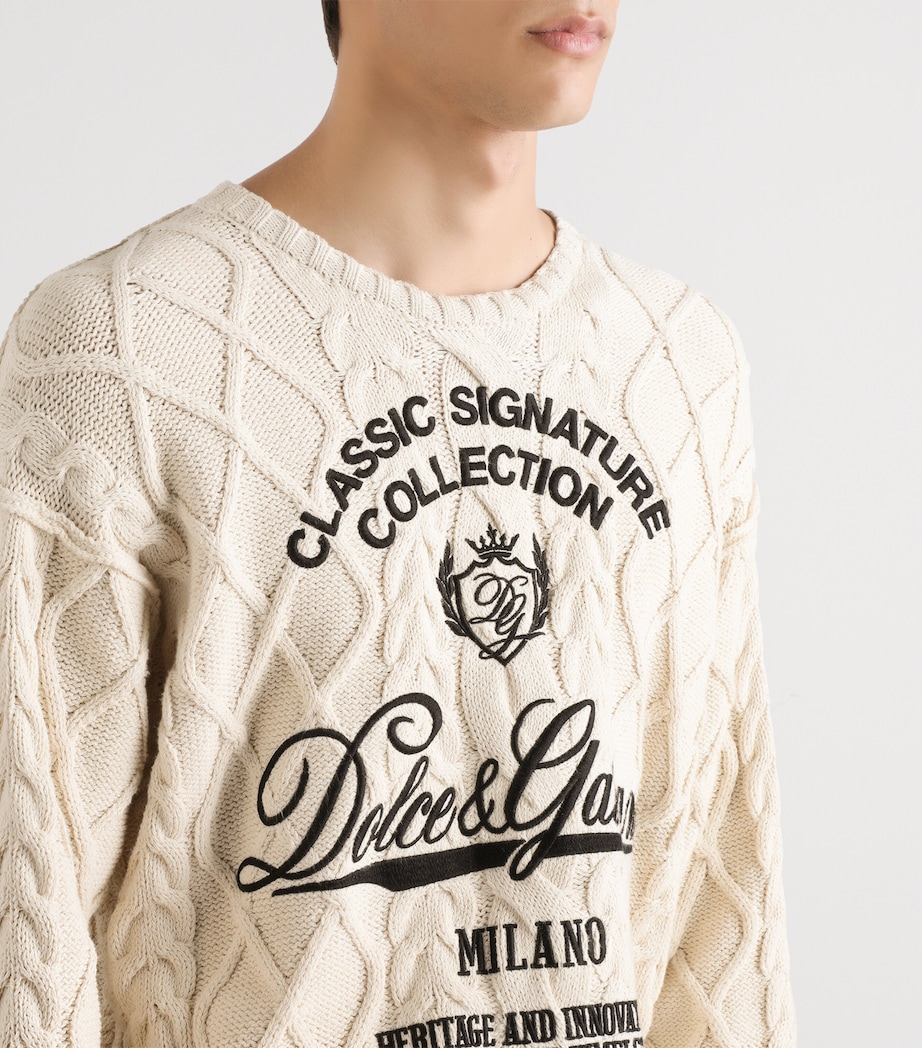 Cotton-Blend Logo Sweater A3791-BEIGE Image 4