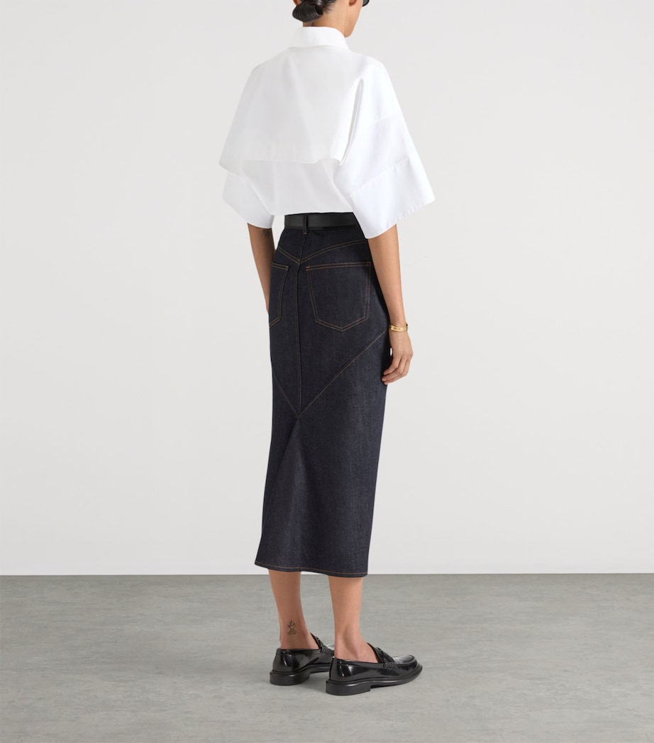 Cotton Cropped Shirt WHITE Image 2