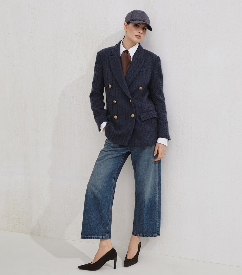 Cashmere Cable Knit Blazer C7186 Image 4
