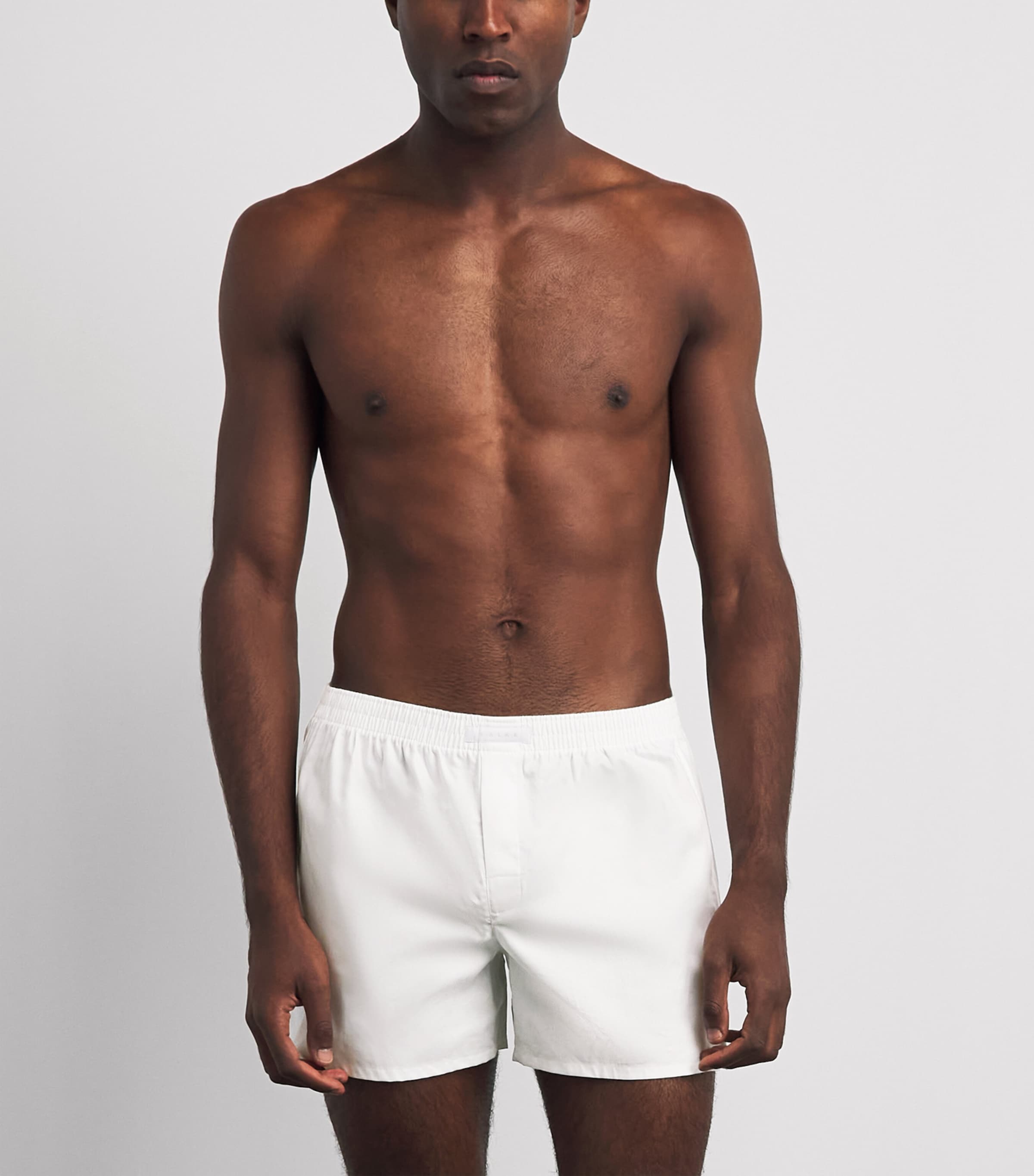 Falke Mens Cotton Woven Boxer Shorts White Image 2