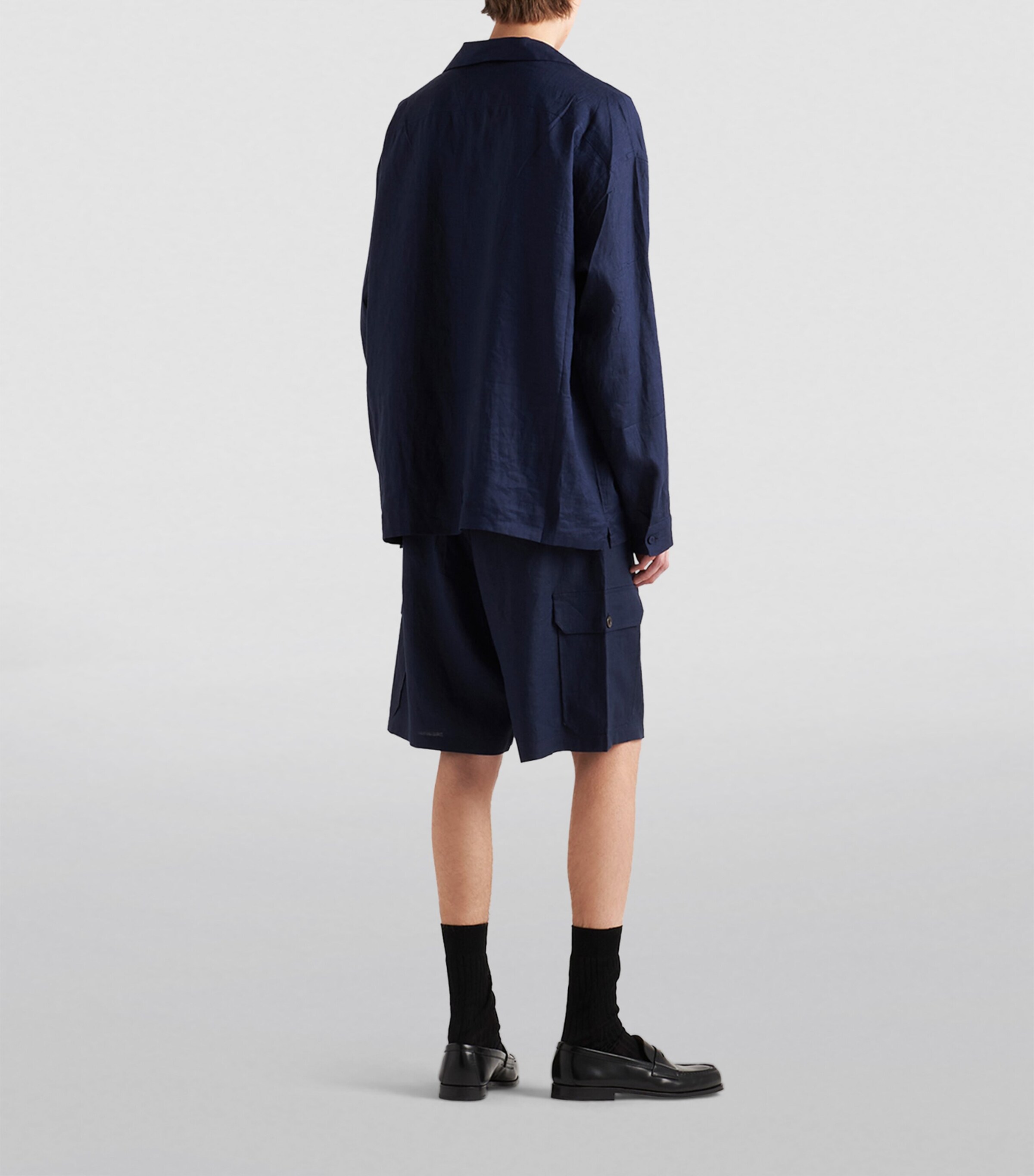 Prada Mens Linen Bermuda Shorts Image 4