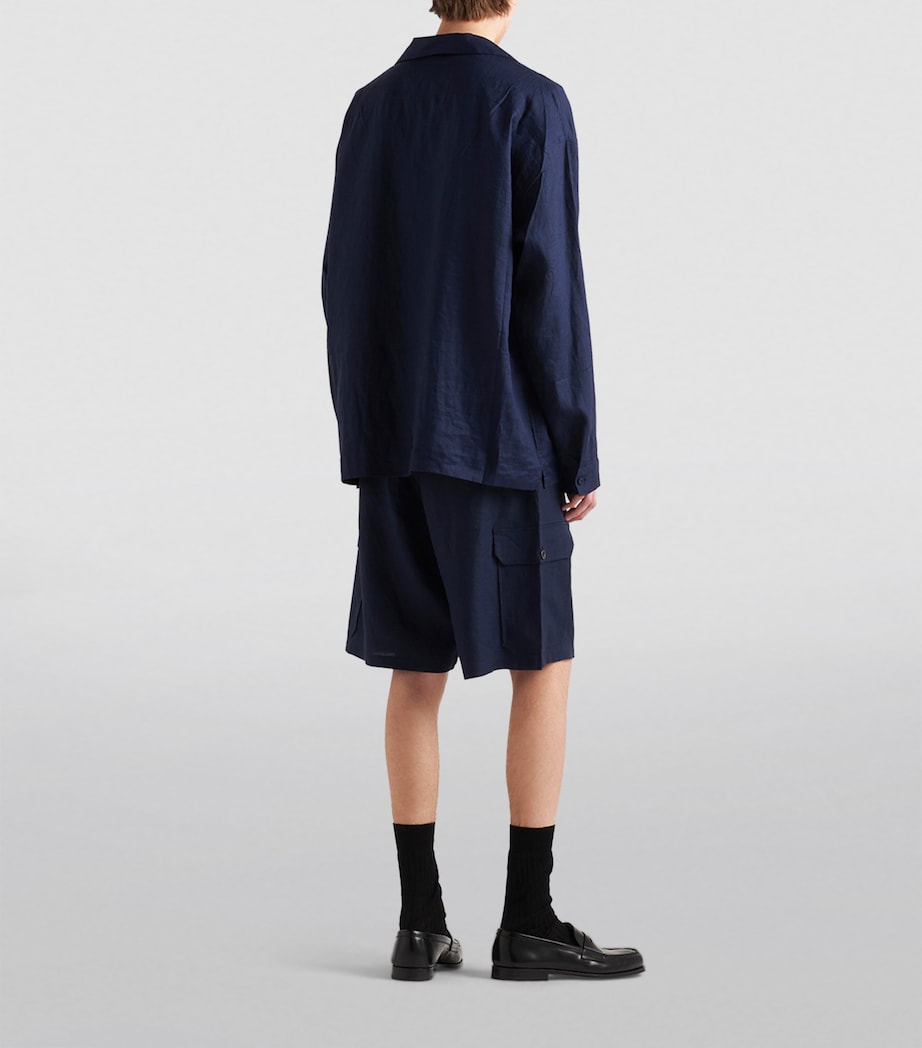 Prada Mens Linen Bermuda Shorts Image 4