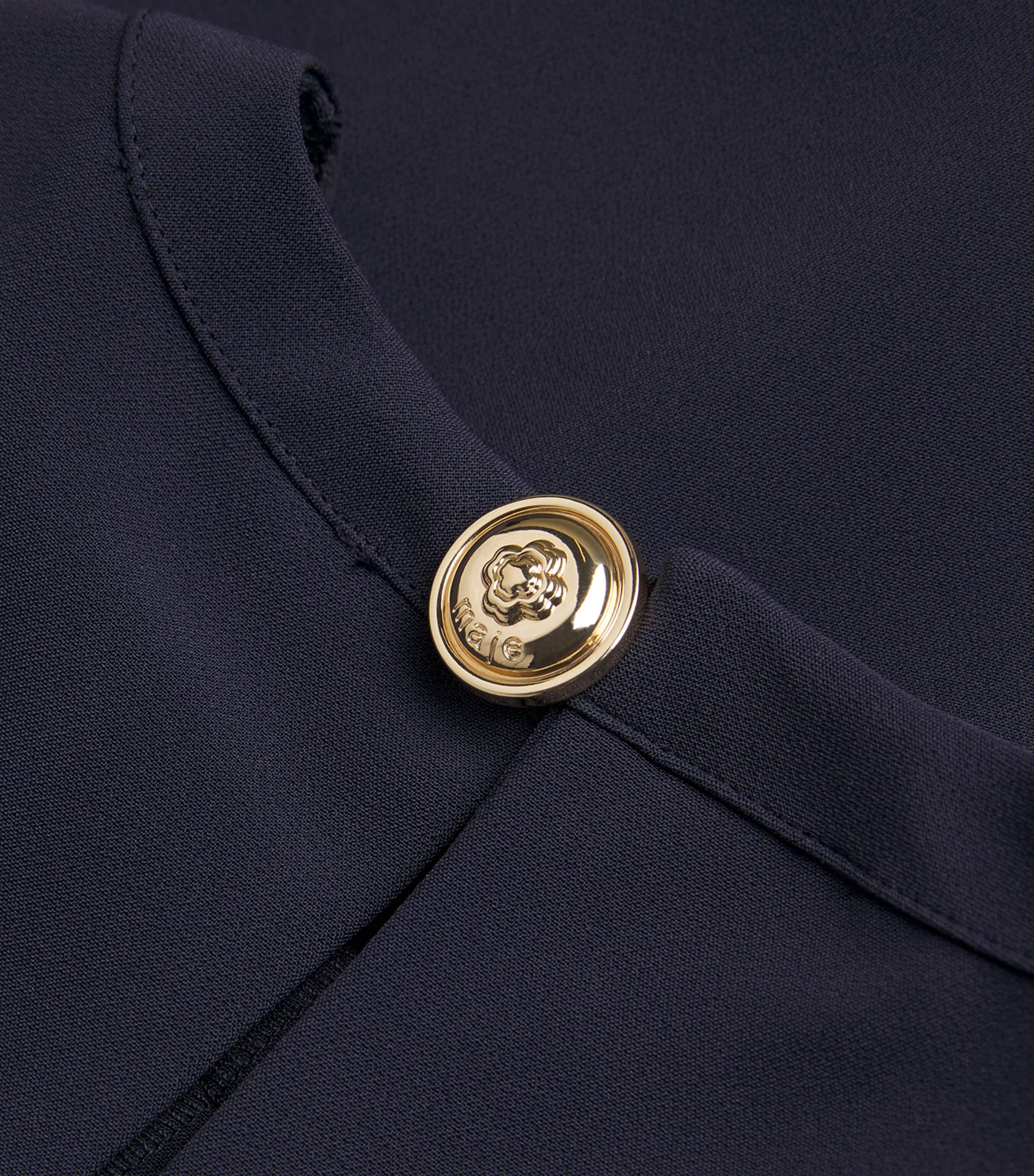 Crepe Trapeze Mini Dress NAVY Image 5