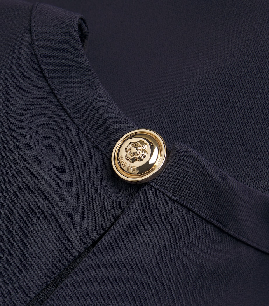 Crepe Trapeze Mini Dress NAVY Image 5