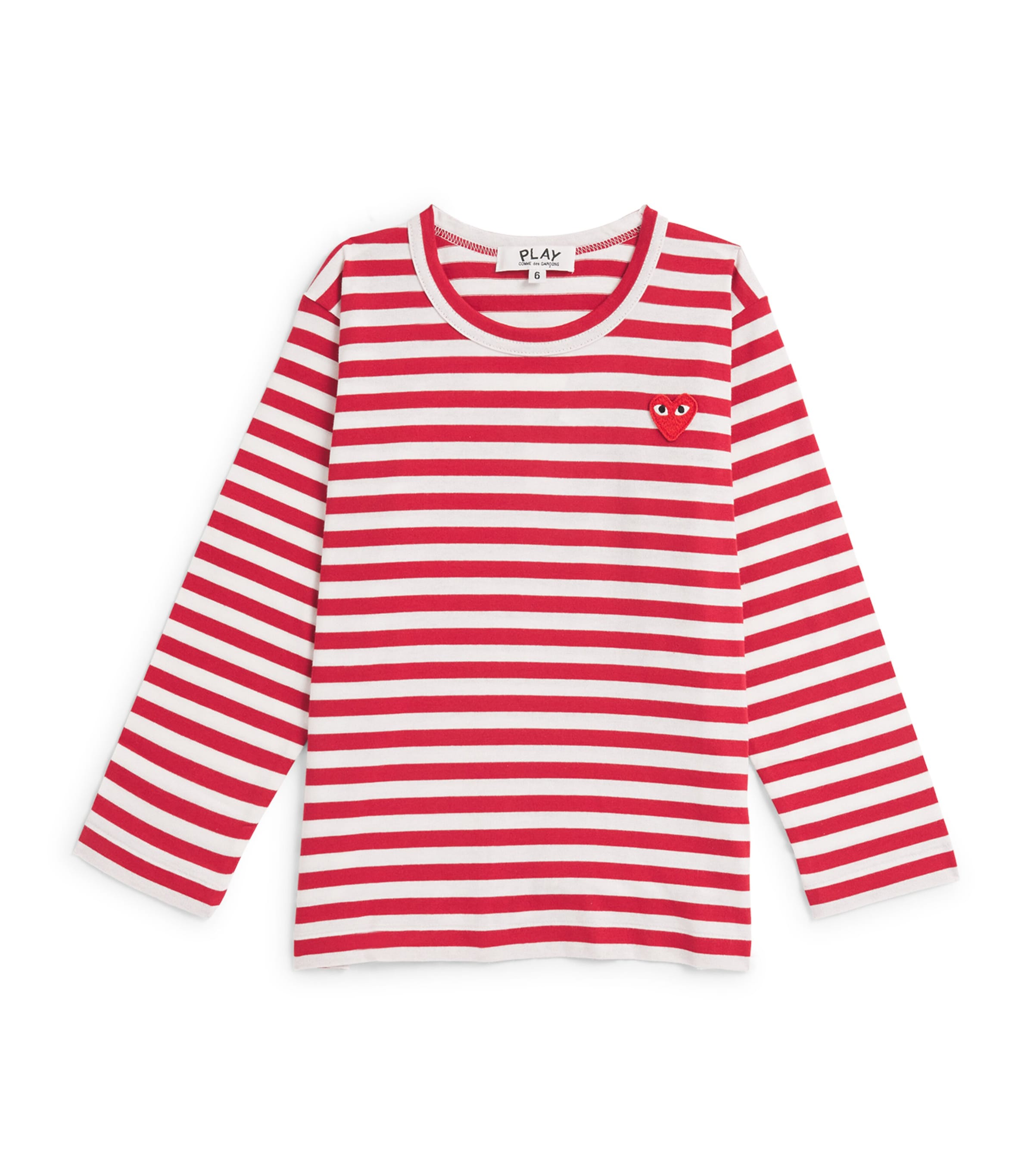 Comme Des Garçons Cotton Stripe Heart Logo T-Shirt (2-6 Years) Image 1