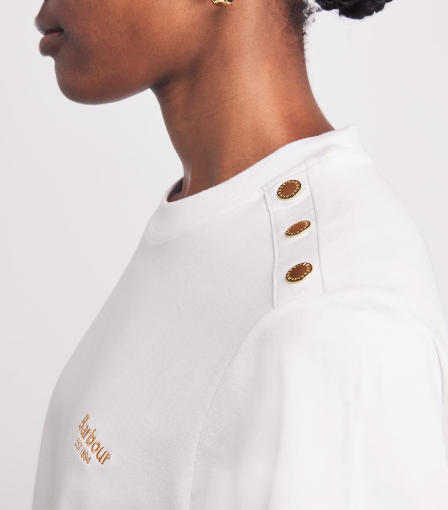 Stretch-Cotton Marla T-Shirt WHITE Image 6