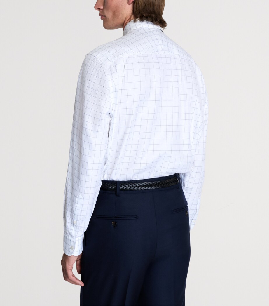 Dunhill Mens Cotton Check Shirt Image 3