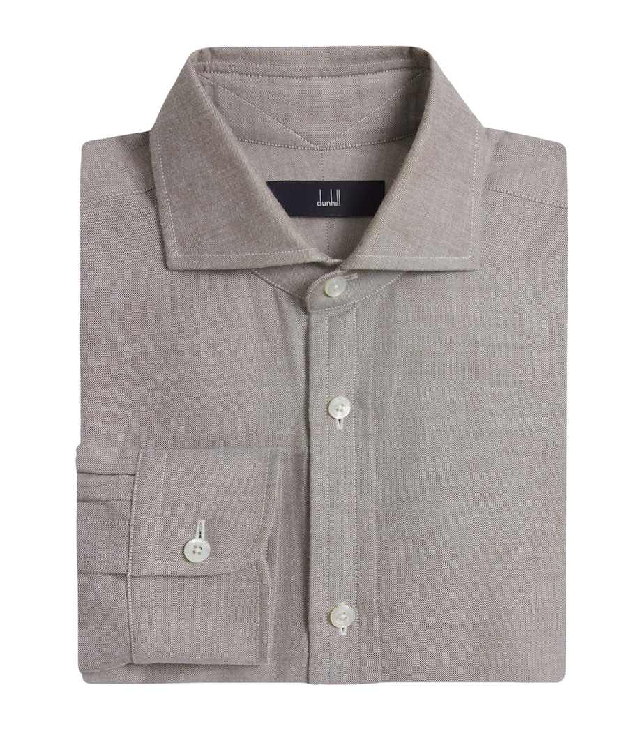Cotton-Cashmere Oxford Shirt 201BROWN Image 1
