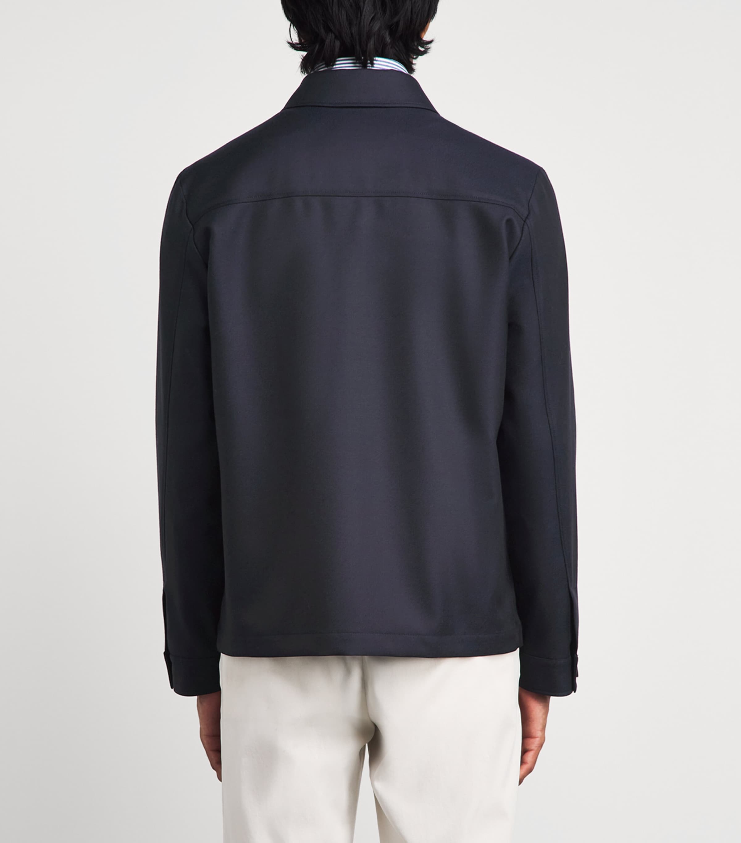 Corneliani Mens Water-Repellent Techwool Overshirt Dark Blue Image 5