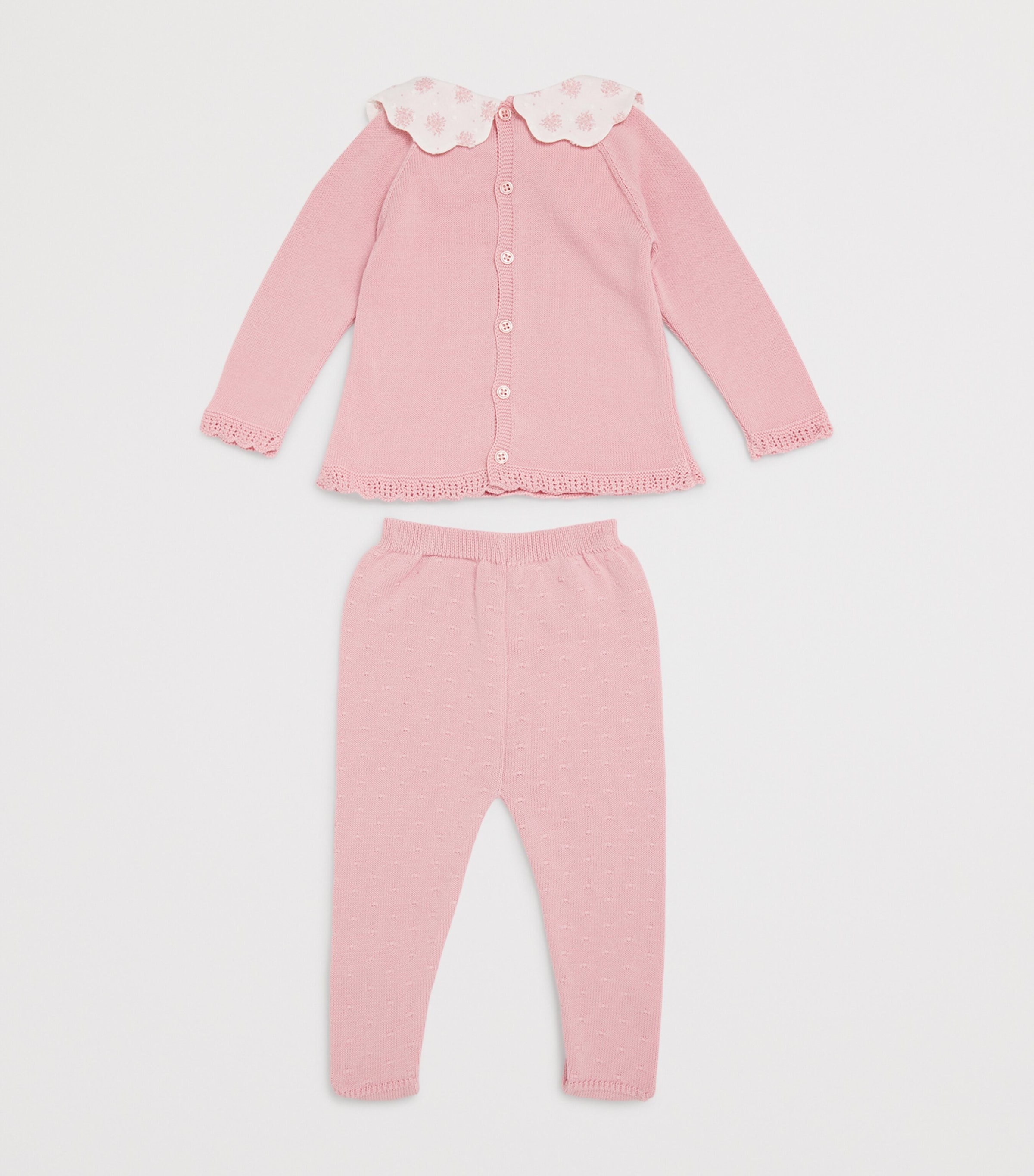 Cotton Sweater and Leggings Set (0-12 Months) 422 H82 DUNE PINK Image 2