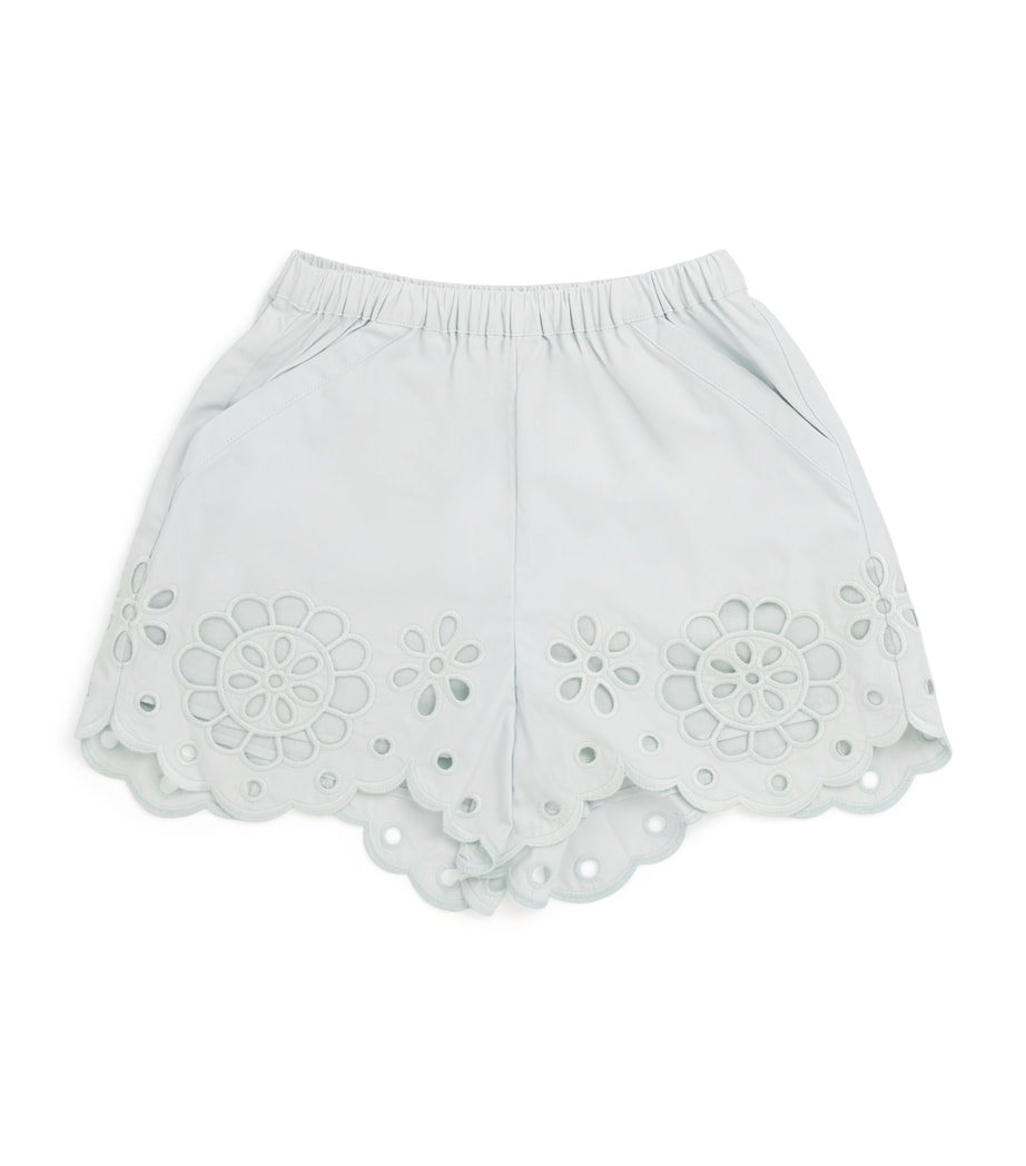 Cotton Broderie Awaken Shorts (1-12 Years) SOFT MINT Image 1