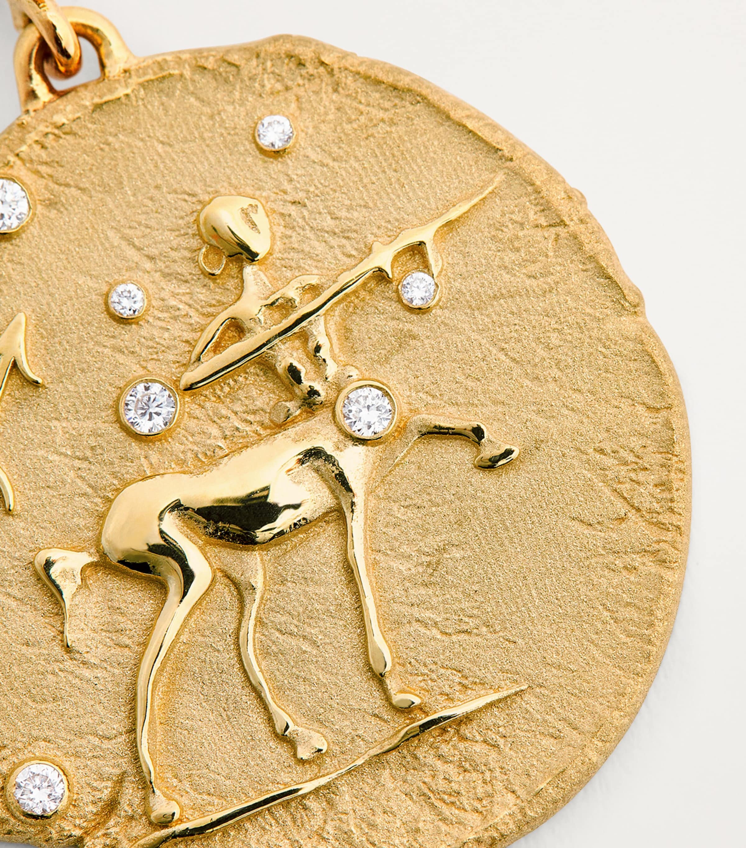 Large Yellow Gold Zodiac Sagittarius Coin Charm YELLOW GOLD Image 4