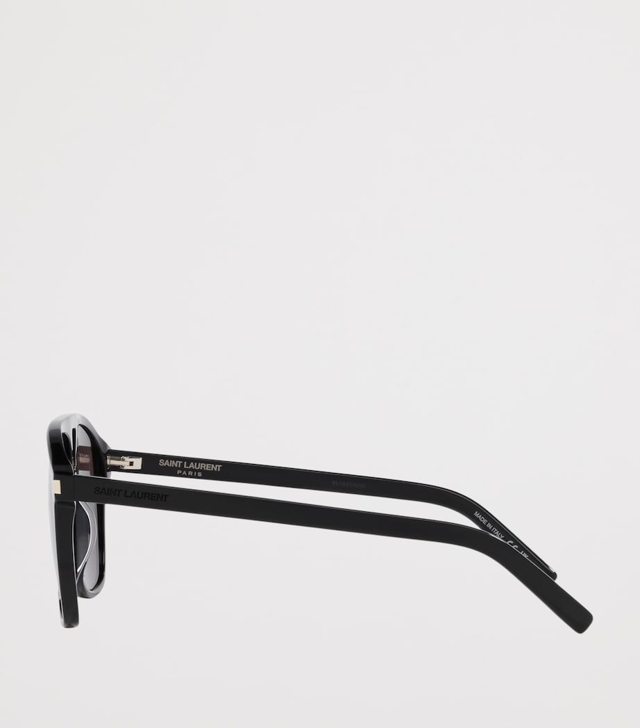 Saint Laurent SL 596 Dune Rectangular Sunglasses Black Image 3
