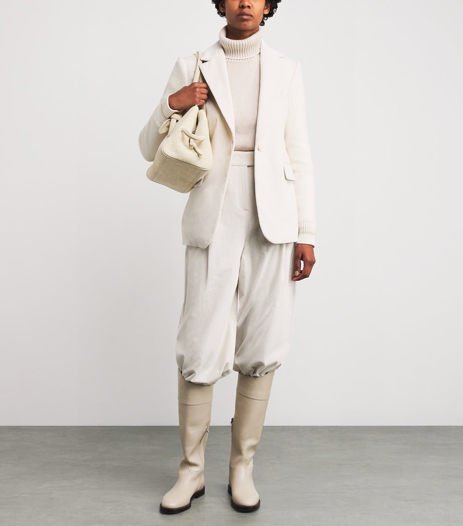 Cotton-Blend Corduroy Single Button Blazer PANNA Image 2