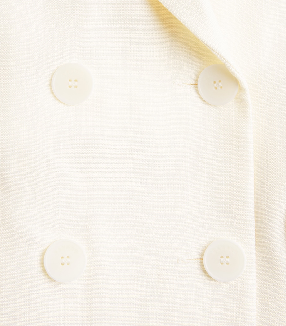 Sandro Paris Womens Double-Breasted Blazer Ecru Image 6