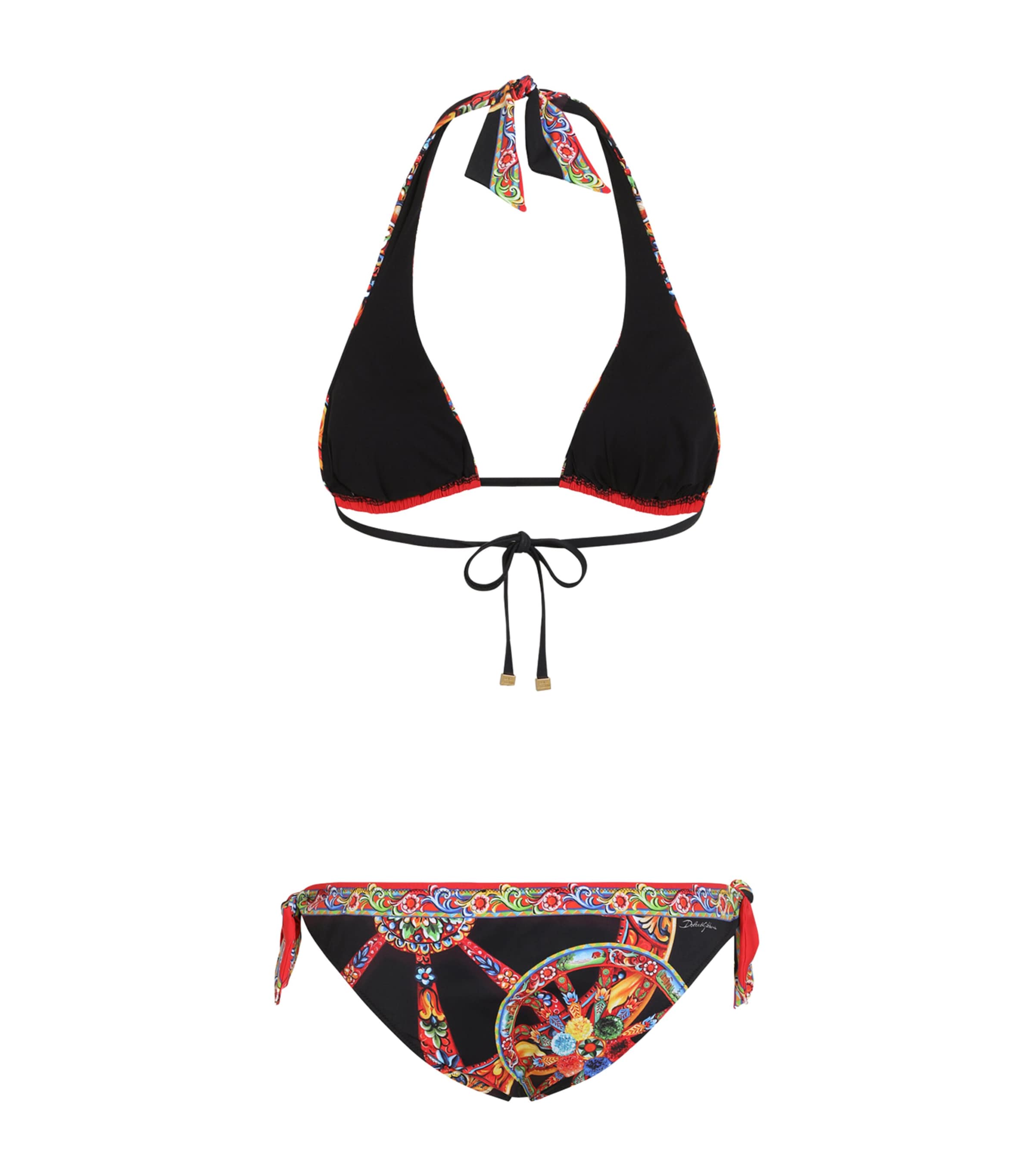 Dolce&Gabbana Womens Carretto Triangle Bikini Ruote Carret Image 2