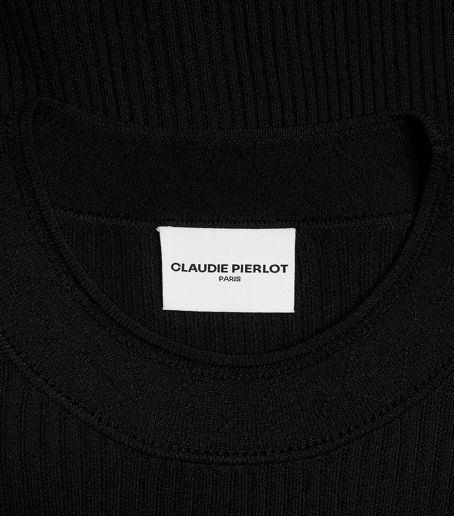 Claudie Pierlot Womens Knitted Midi Dress Black Image 6
