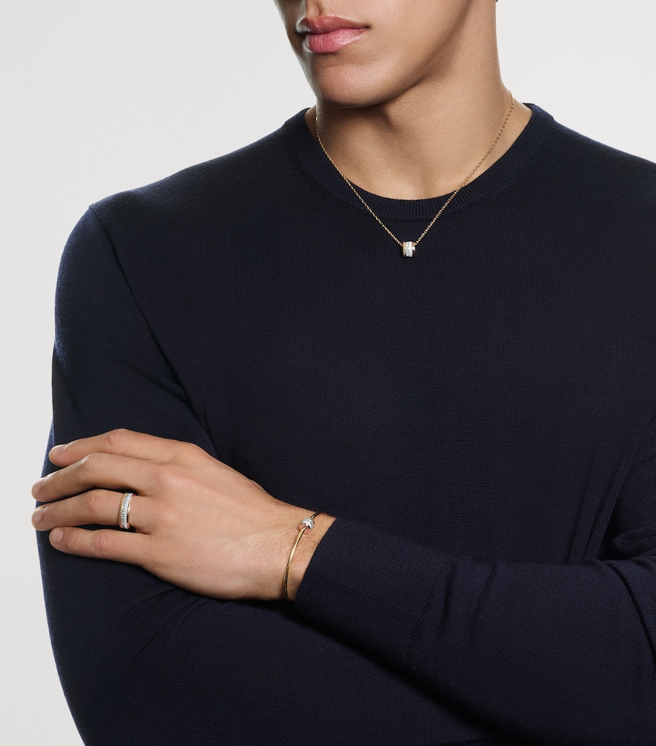 Large Mixed Gold and Diamond Quatre White Edition Necklace YELLOW GOLD Image 2