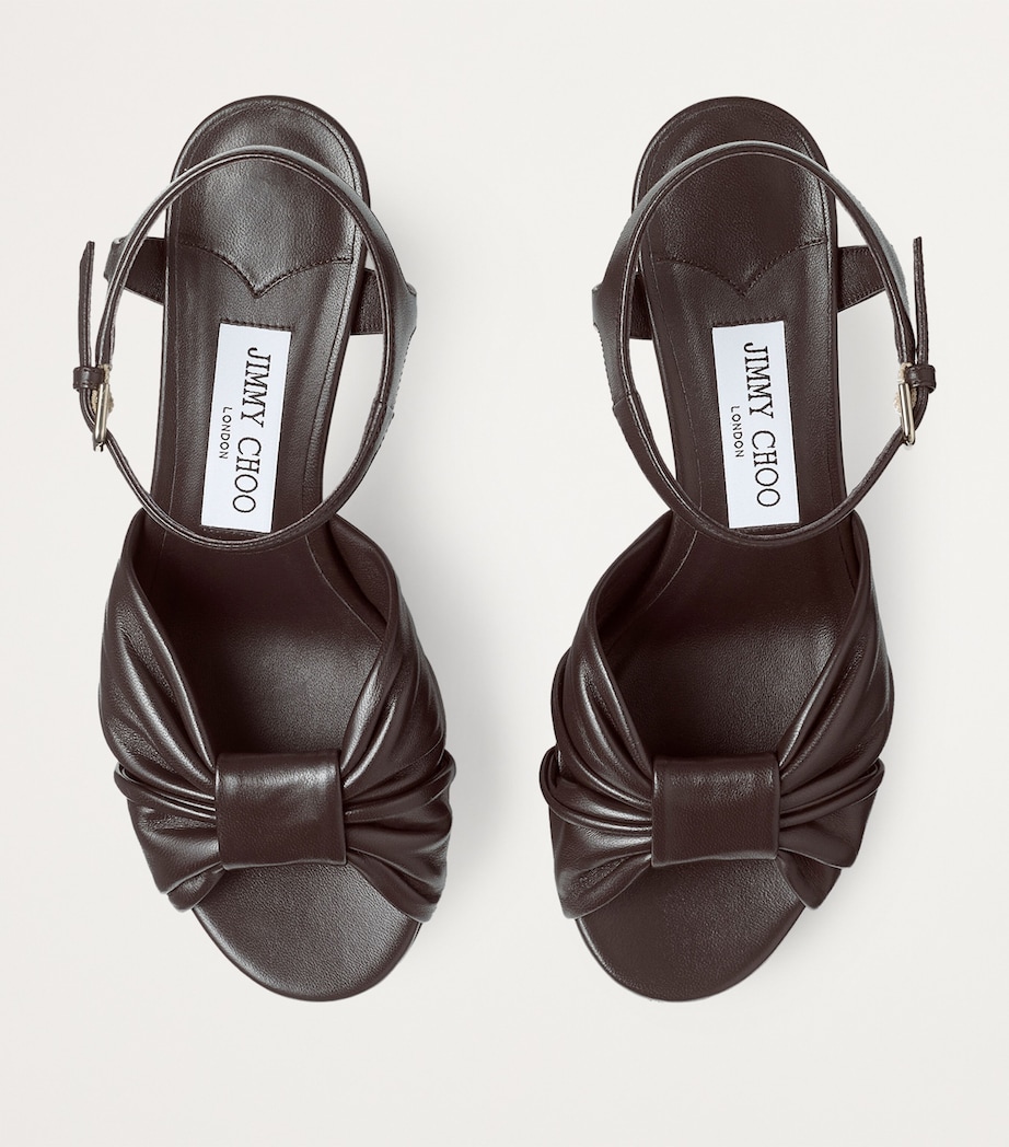 Heloise 80 Leather Heeled Sandals COFFEE Image 3