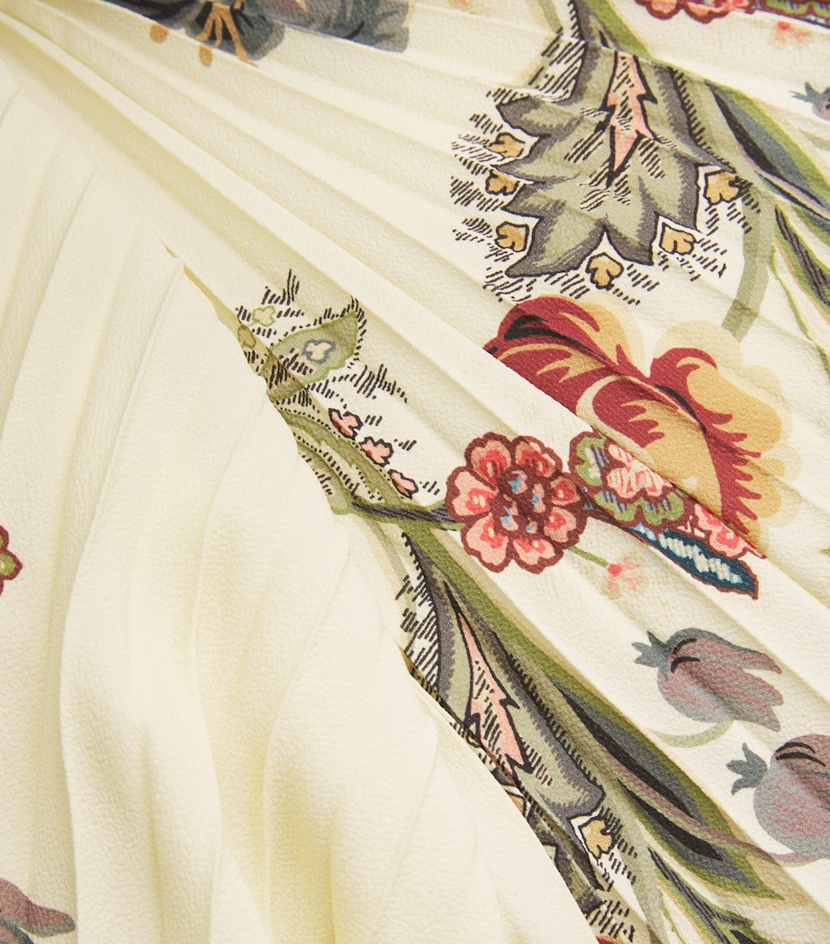 Floral Pleated Maxi Skirt X0804 Image 5