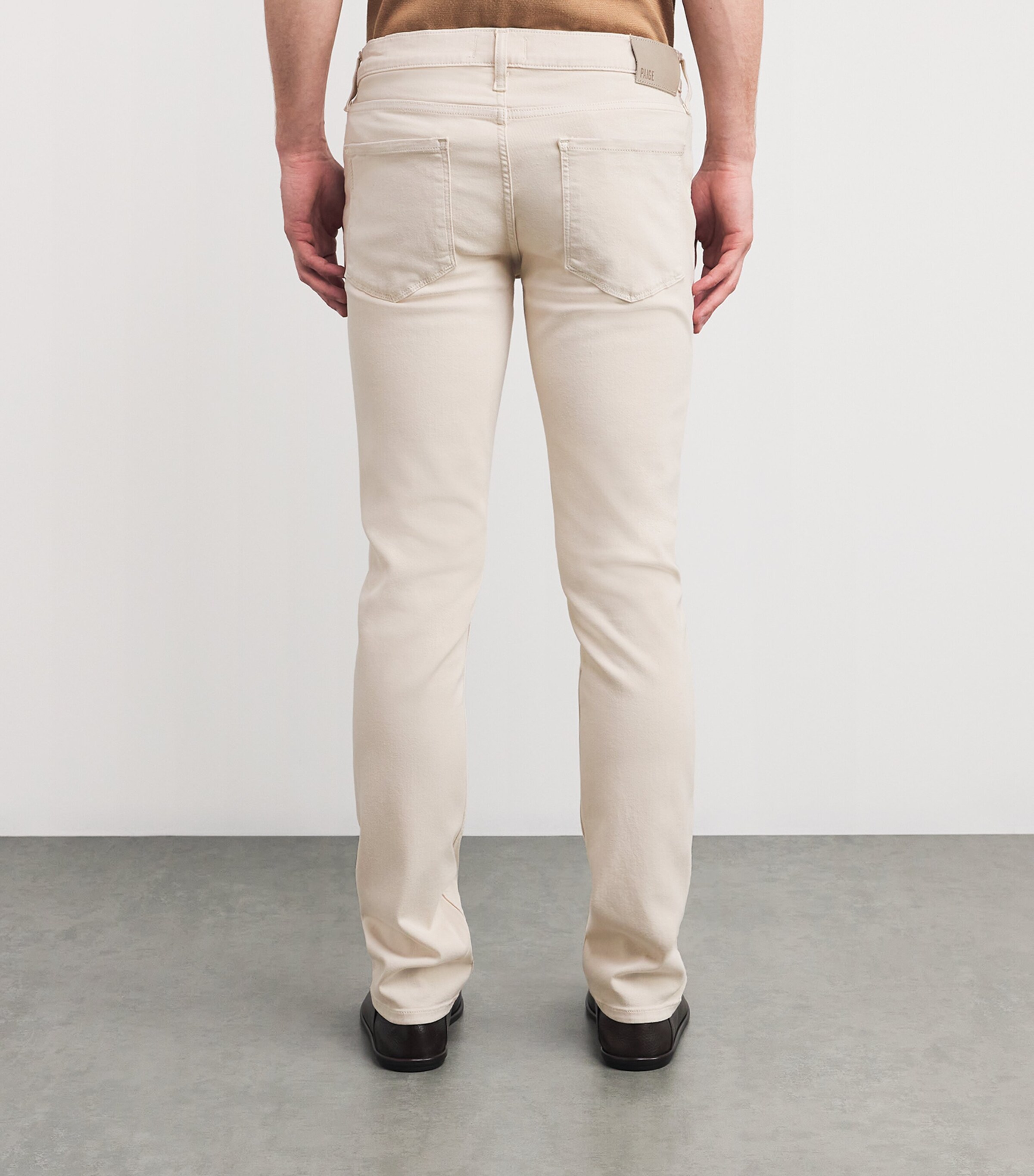 PAIGE Mens Lennox Slim Jeans Sea Shell Image 4