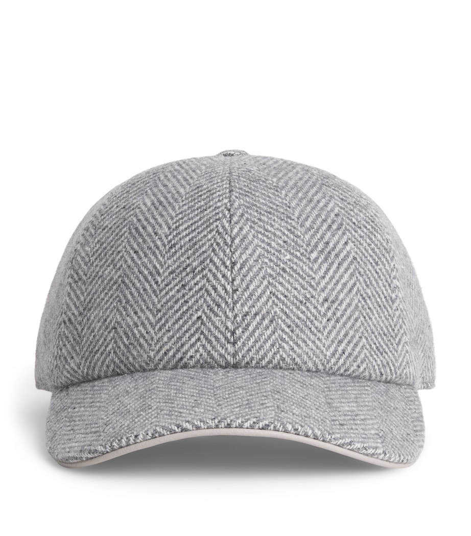 Eleventy Cashmere-Silk Capello Baseball Cap Grigio Medio E Grigi Image 1