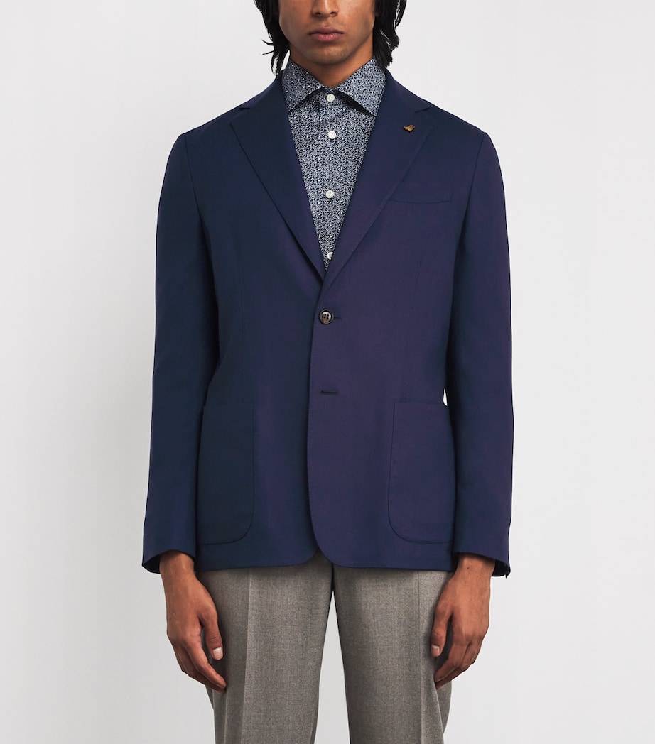 Worsted Cashmere Blazer 46237 DARK BLUE Image 3