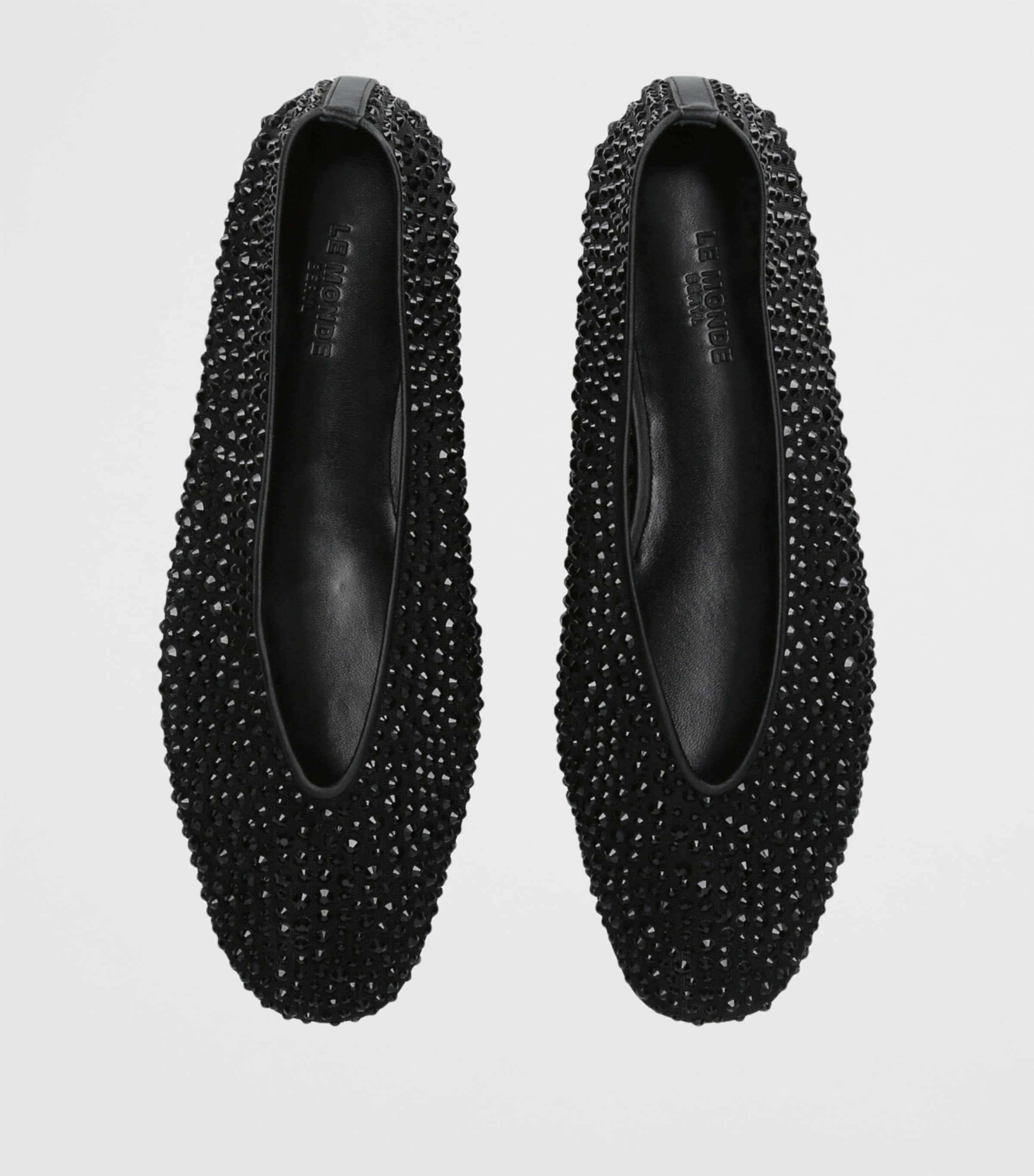 Crystal-Embellished Luna Flats BLACK Image 4