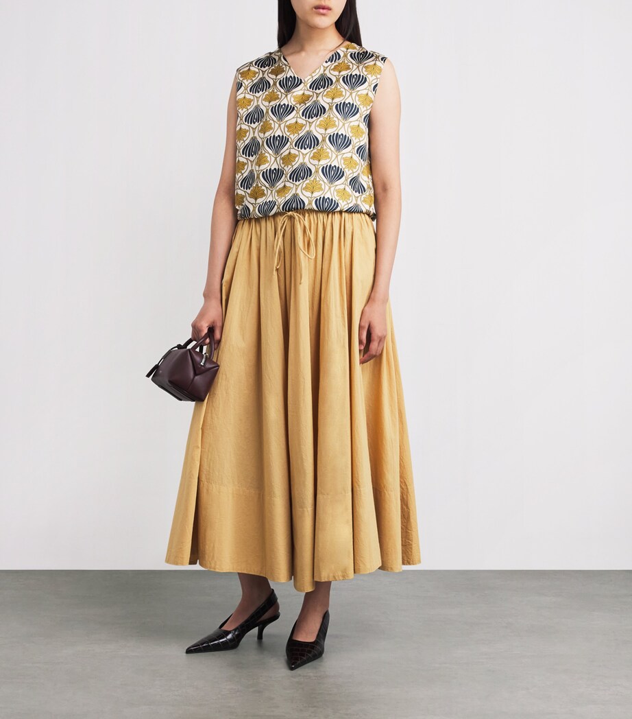 Silk Reversible V-Neck Top MUSTARD Image 2