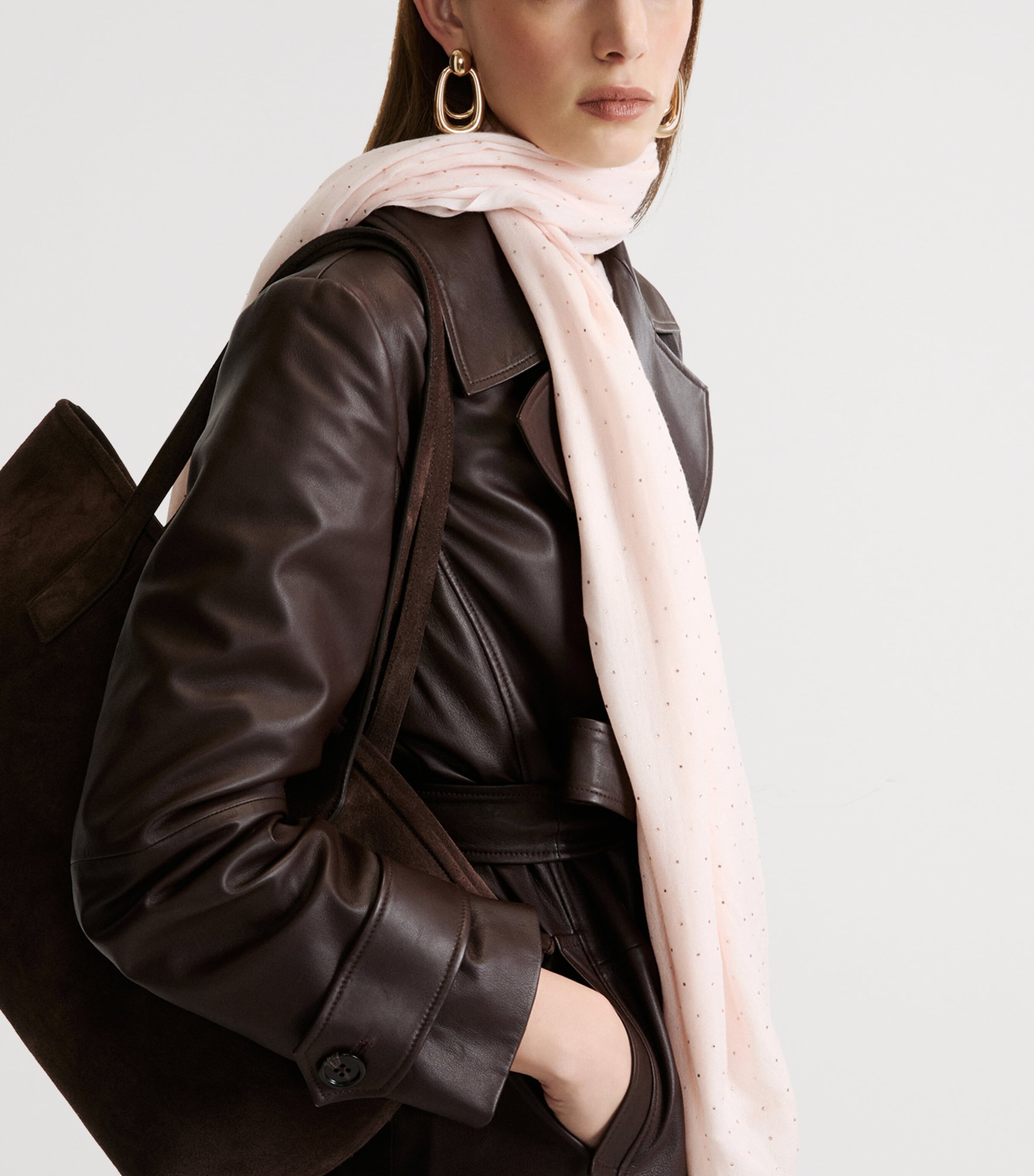 Marella Modal-Wool Embellished Scarf Powder Image 2
