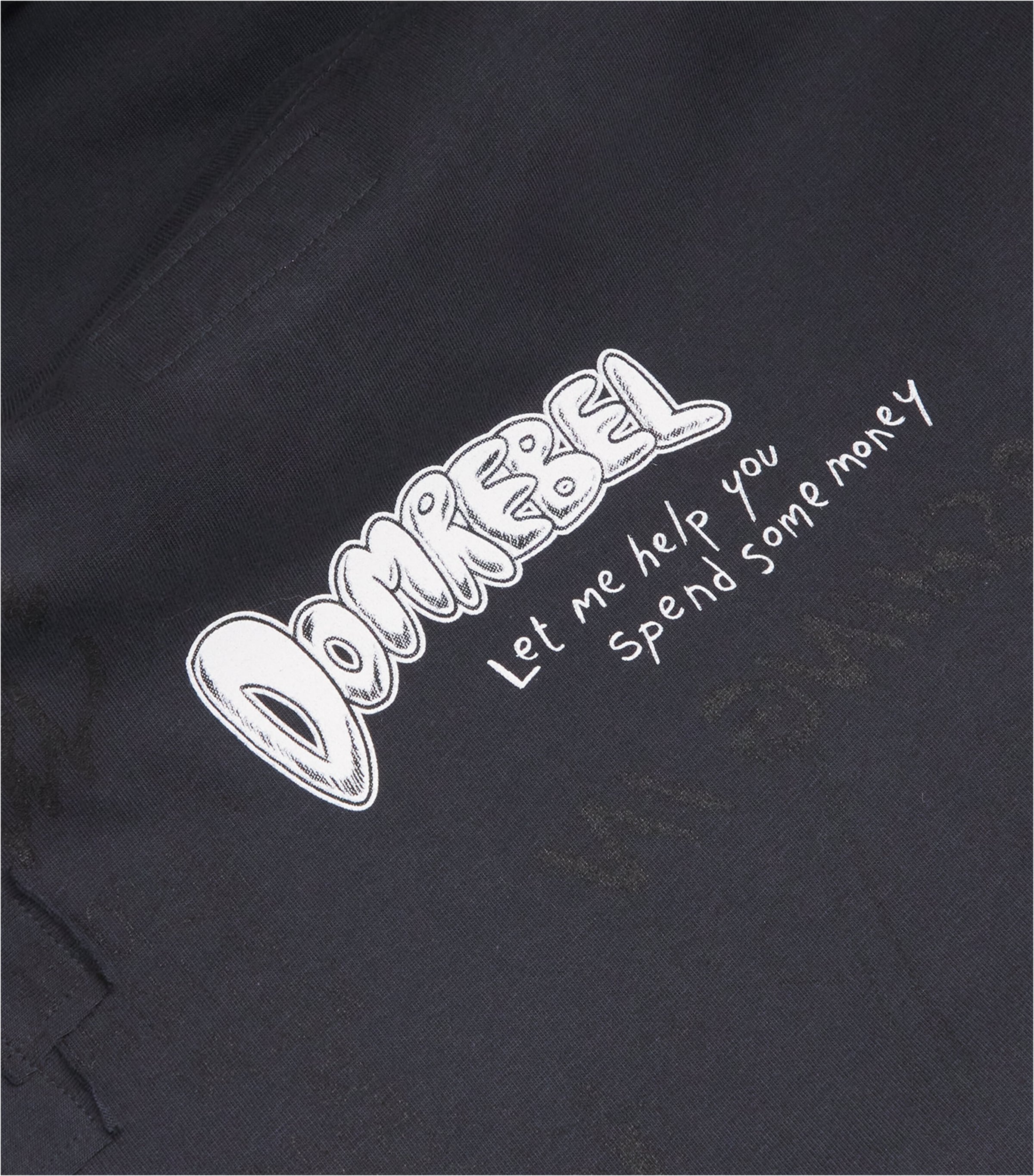 DOMREBEL Mens Cotton Expensive Taste T-Shirt Old Black Image 5