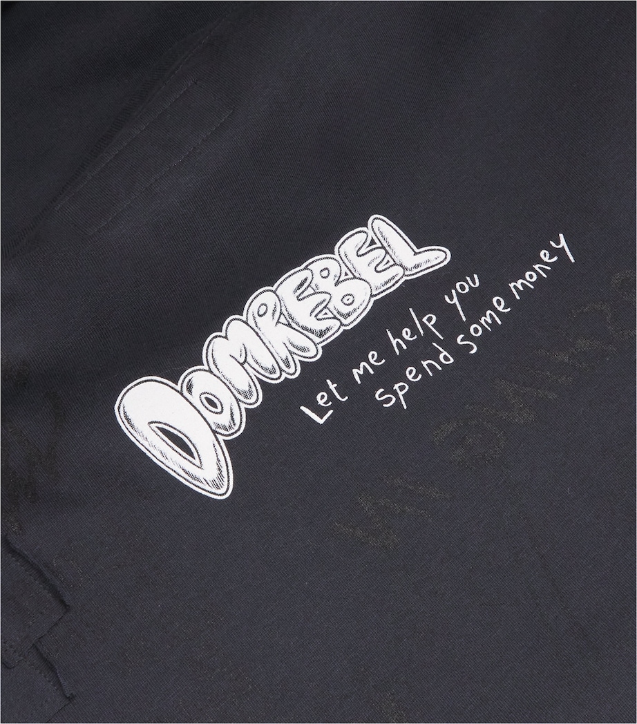 DOMREBEL Mens Cotton Expensive Taste T-Shirt Old Black Image 5