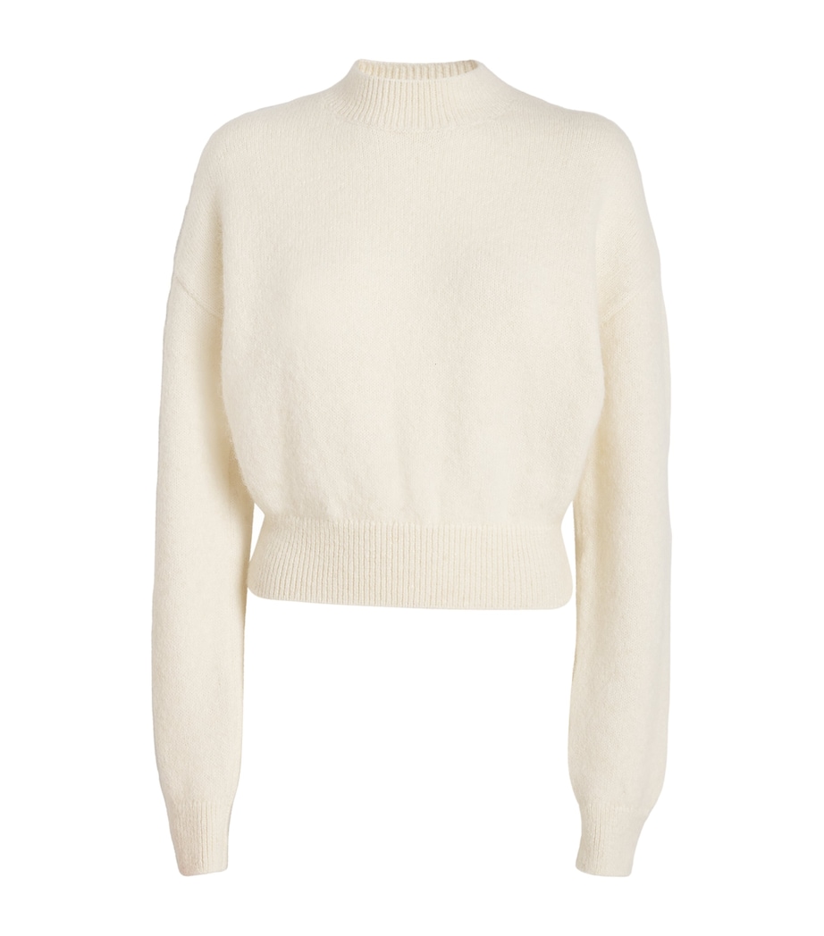 Alpaca Wool-Blend Logo Sweater LIGHT BEIGE 130 Image 1