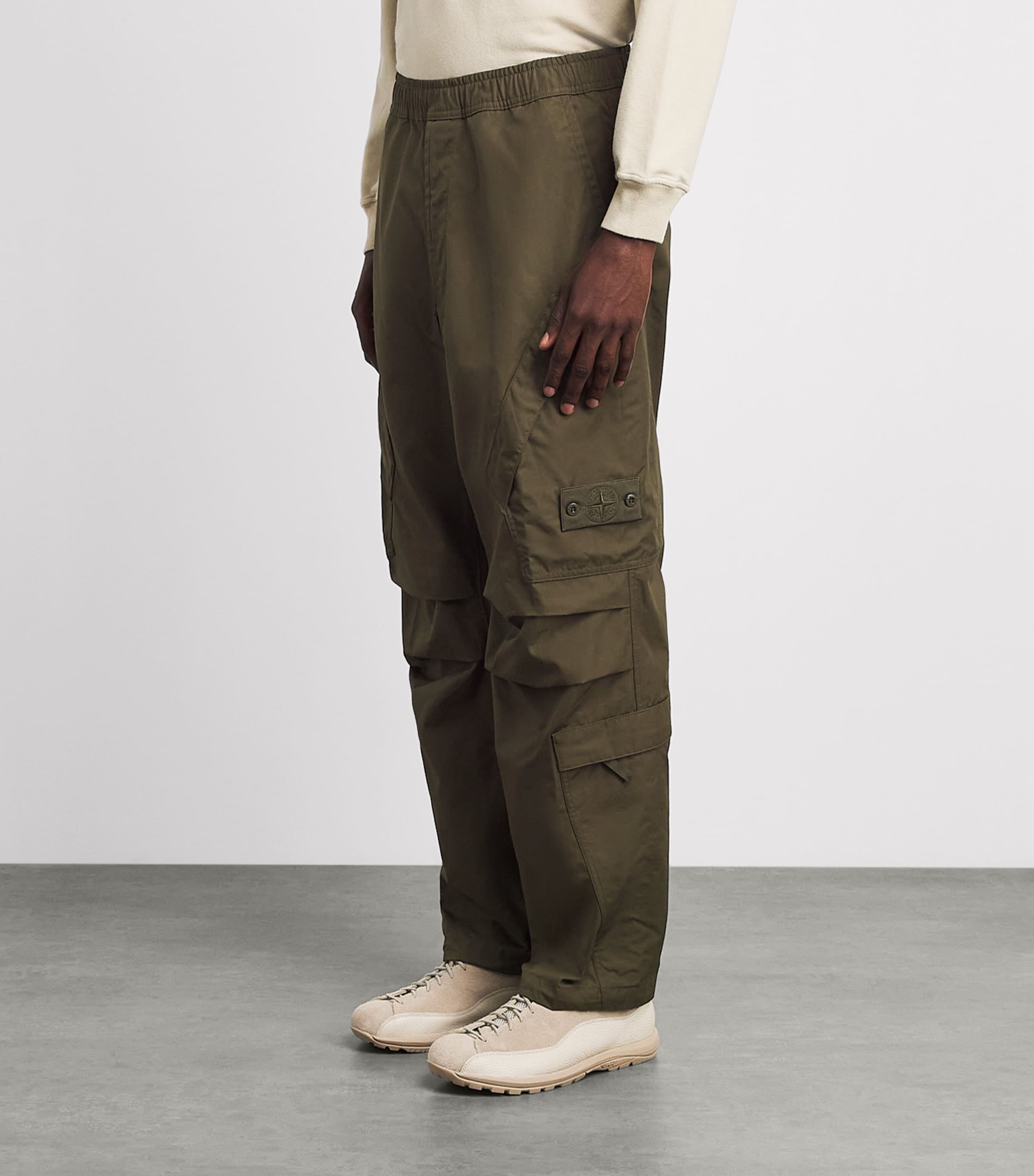 Stone Island Mens Cotton-Canvas All-Weather Ghost Trousers Image 4