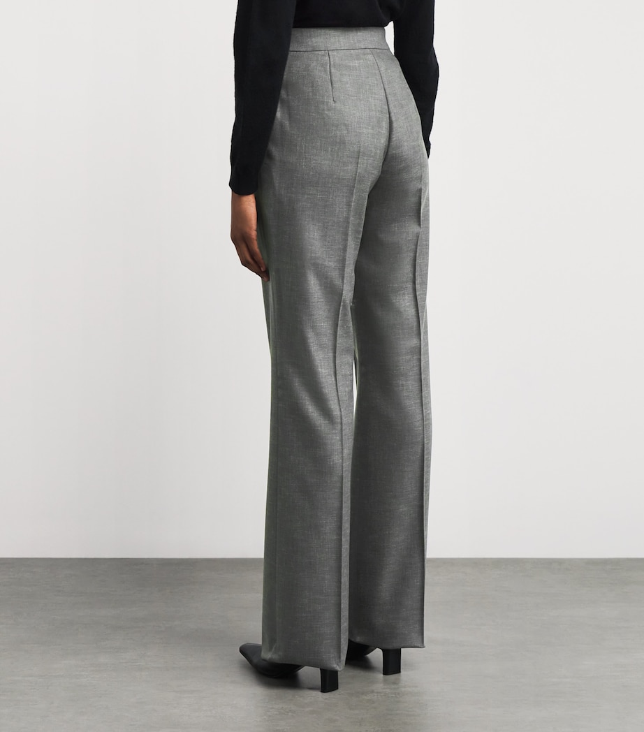 Stretch-Wool Flared Trousers KAKI Image 4