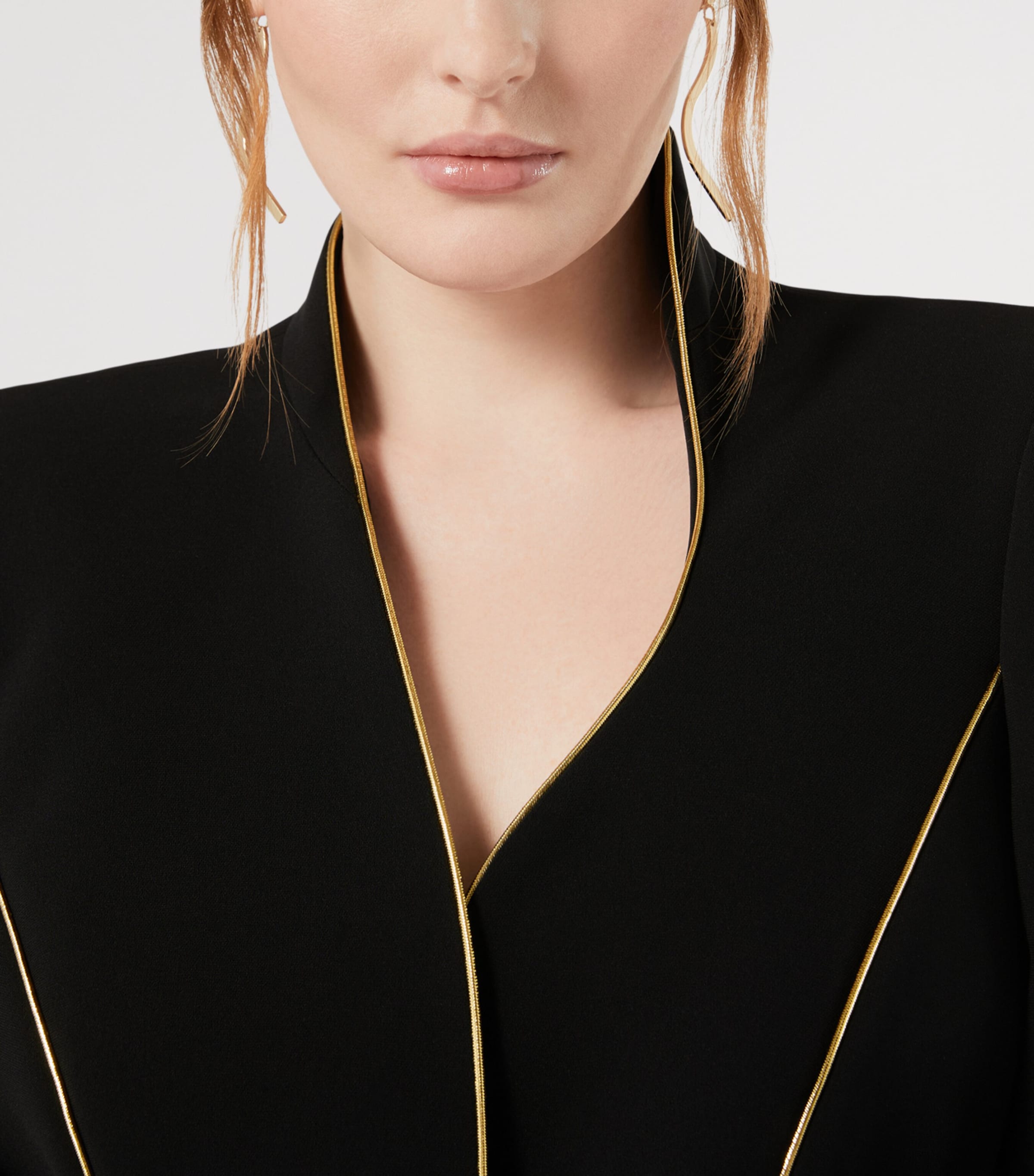 Marina Rinaldi Womens Velvet Asymmetric Blazer Black Image 5