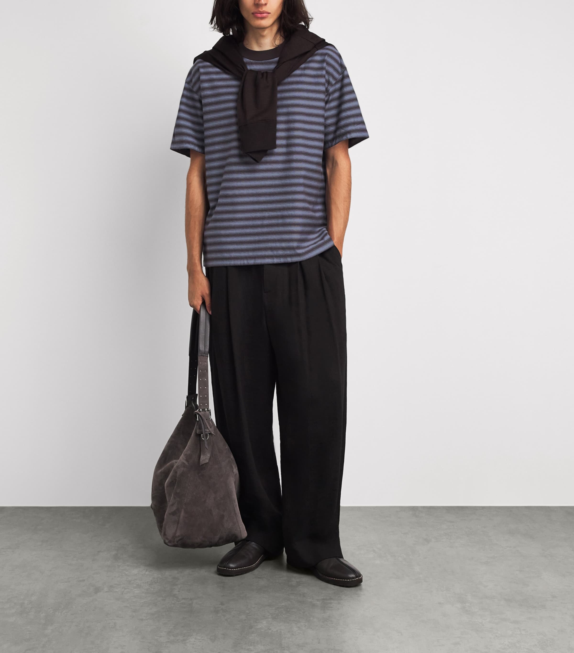 NN.07 Mens Organic Cotton Stripe T-Shirt Blue Stripe Image 2