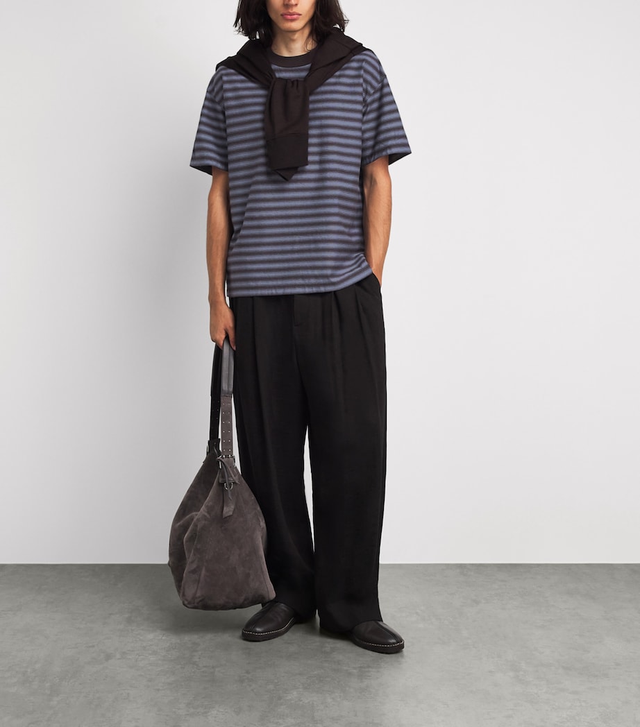 NN.07 Mens Organic Cotton Stripe T-Shirt Blue Stripe Image 2