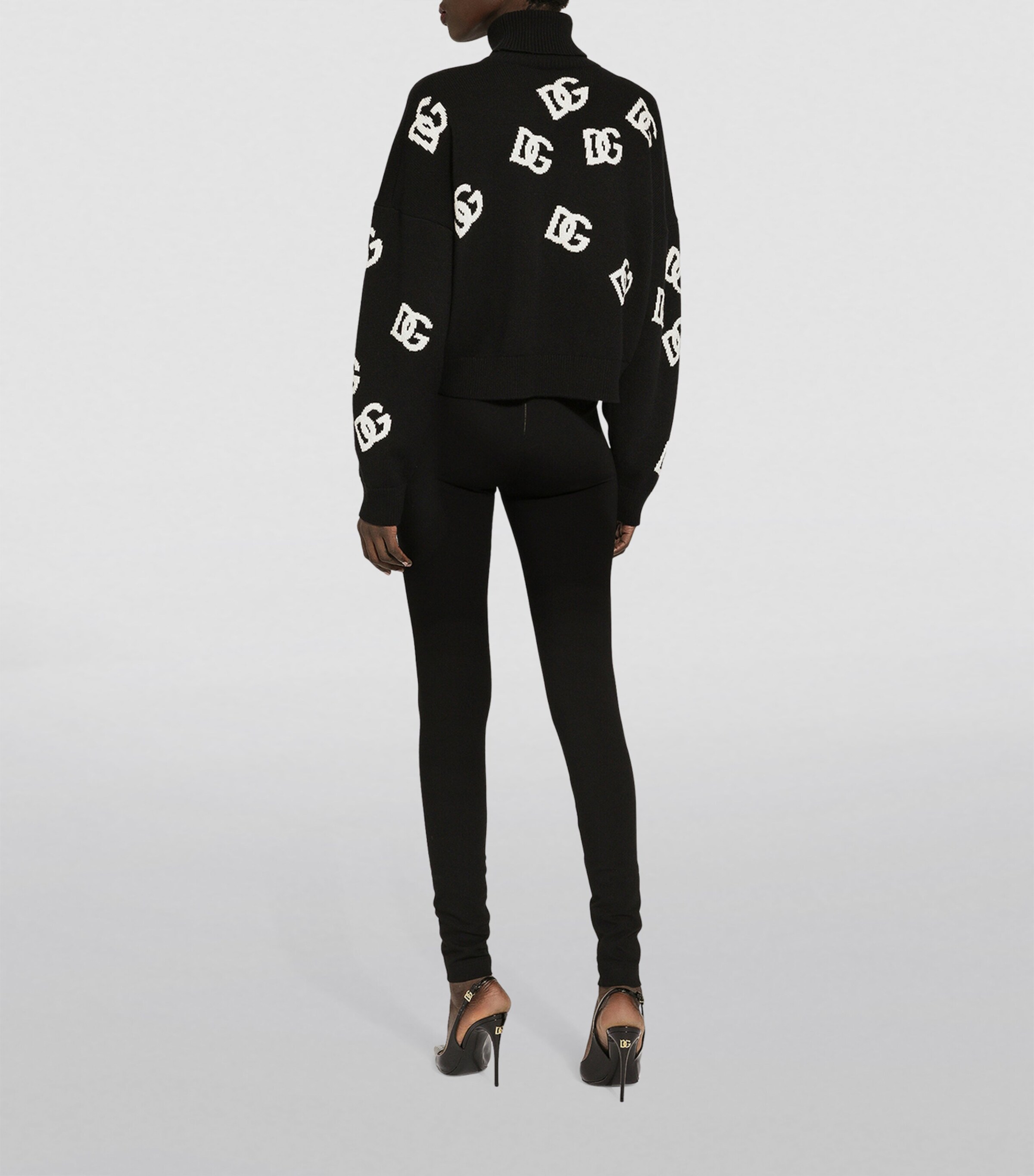 Wool Logo Rollneck Sweater N0004-BLACK/WHITE Image 5