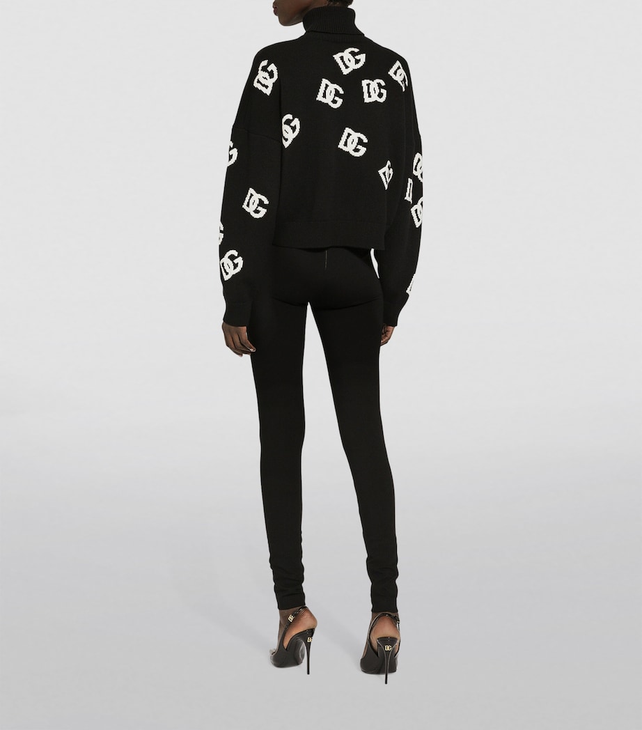 Wool Logo Rollneck Sweater N0004-BLACK/WHITE Image 5
